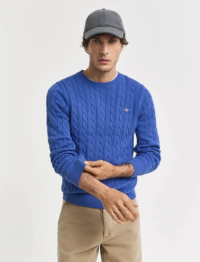 Gant - Classic Cable Knit Sweater - rundhals - rich blue - 0