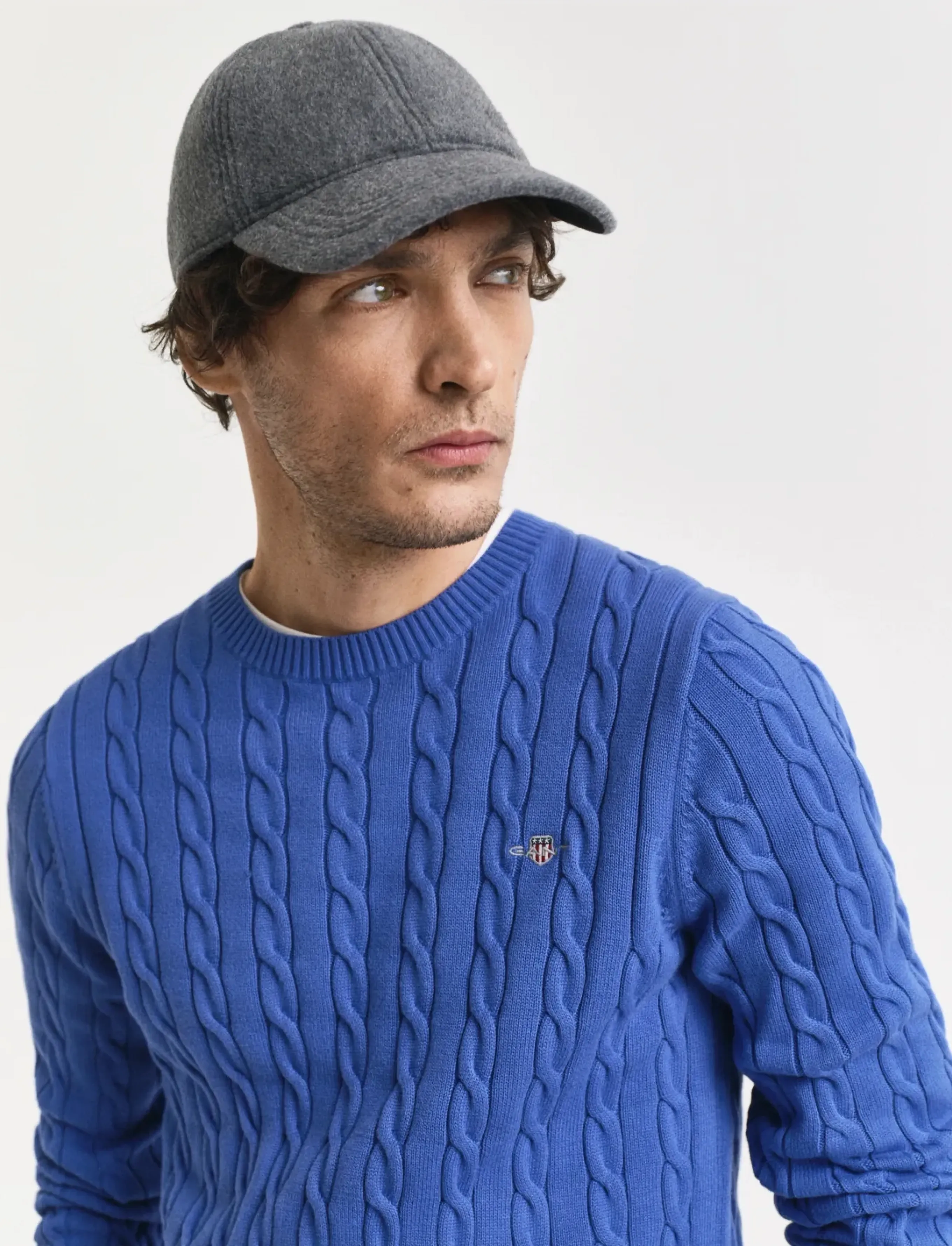 Gant - Classic Cable Knit Sweater - rundhals - rich blue - 4