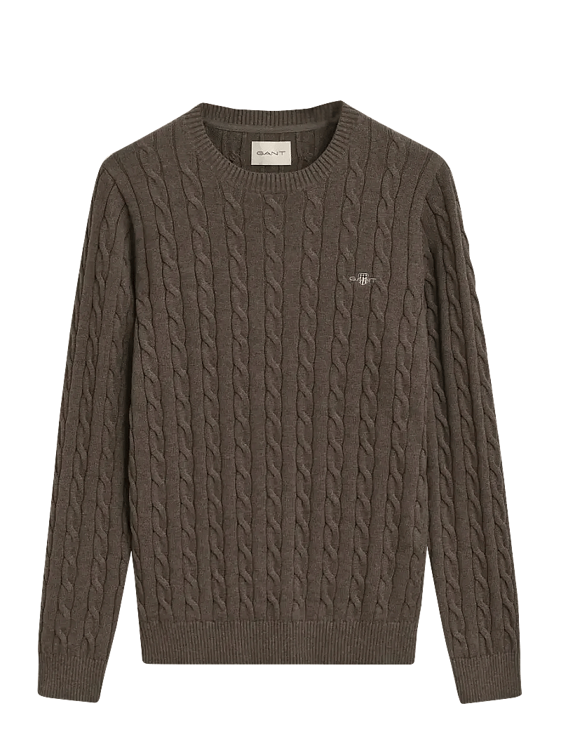 GANT - COTTON CABLE C-NECK - rundhalsad - seawood melange - 1