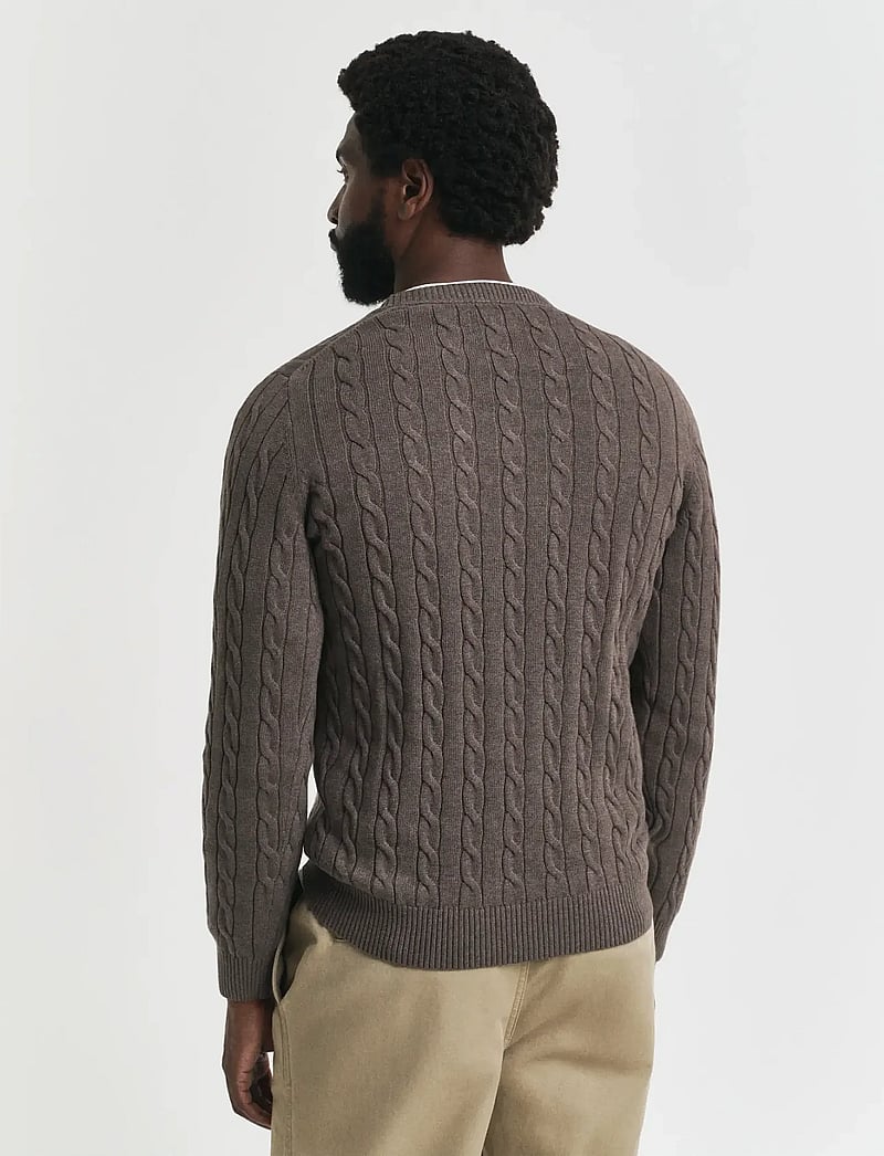 GANT - COTTON CABLE C-NECK - rundhalsad - seawood melange - 2