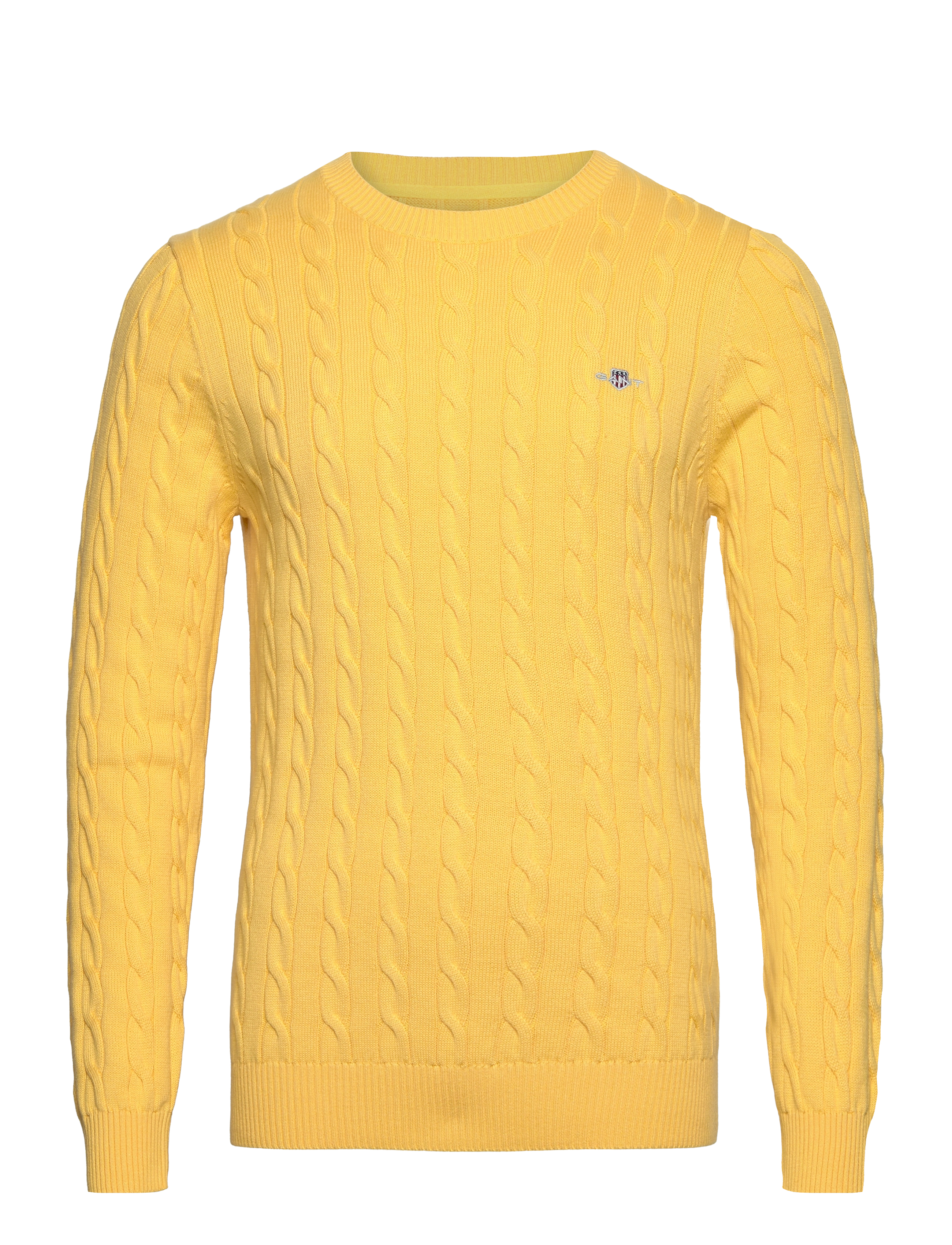 COTTON CABLE C-NECK - SMOOTH YELLOW