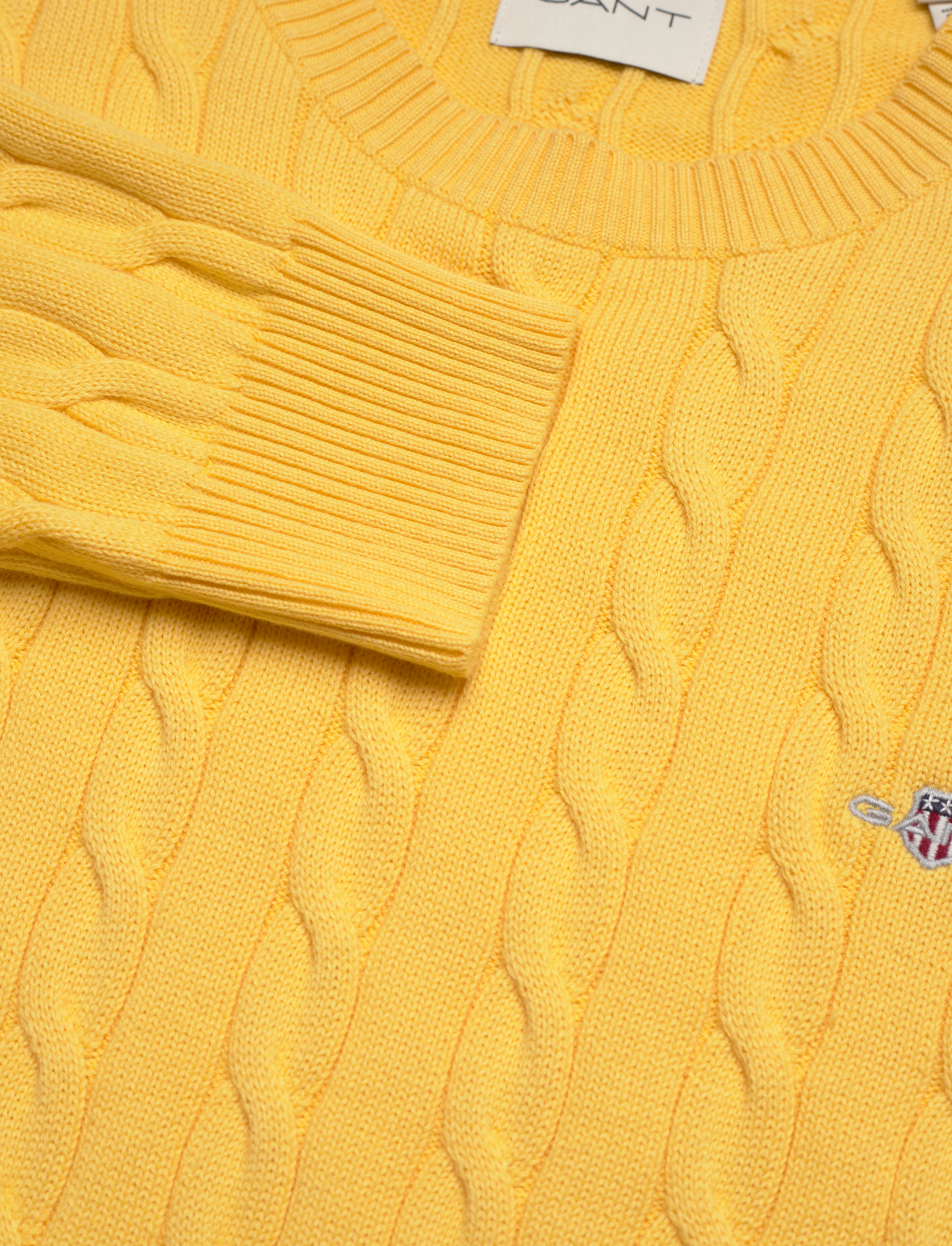 Gant - Classic Cable Knit Sweater - tavalised kudumid - smooth yellow - 2