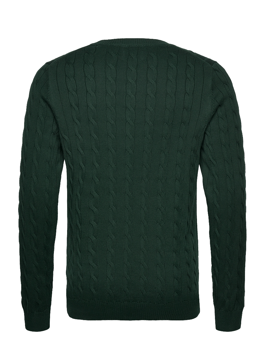 Gant - Classic Cable Knit Sweater - rundhals - tartan green - 2