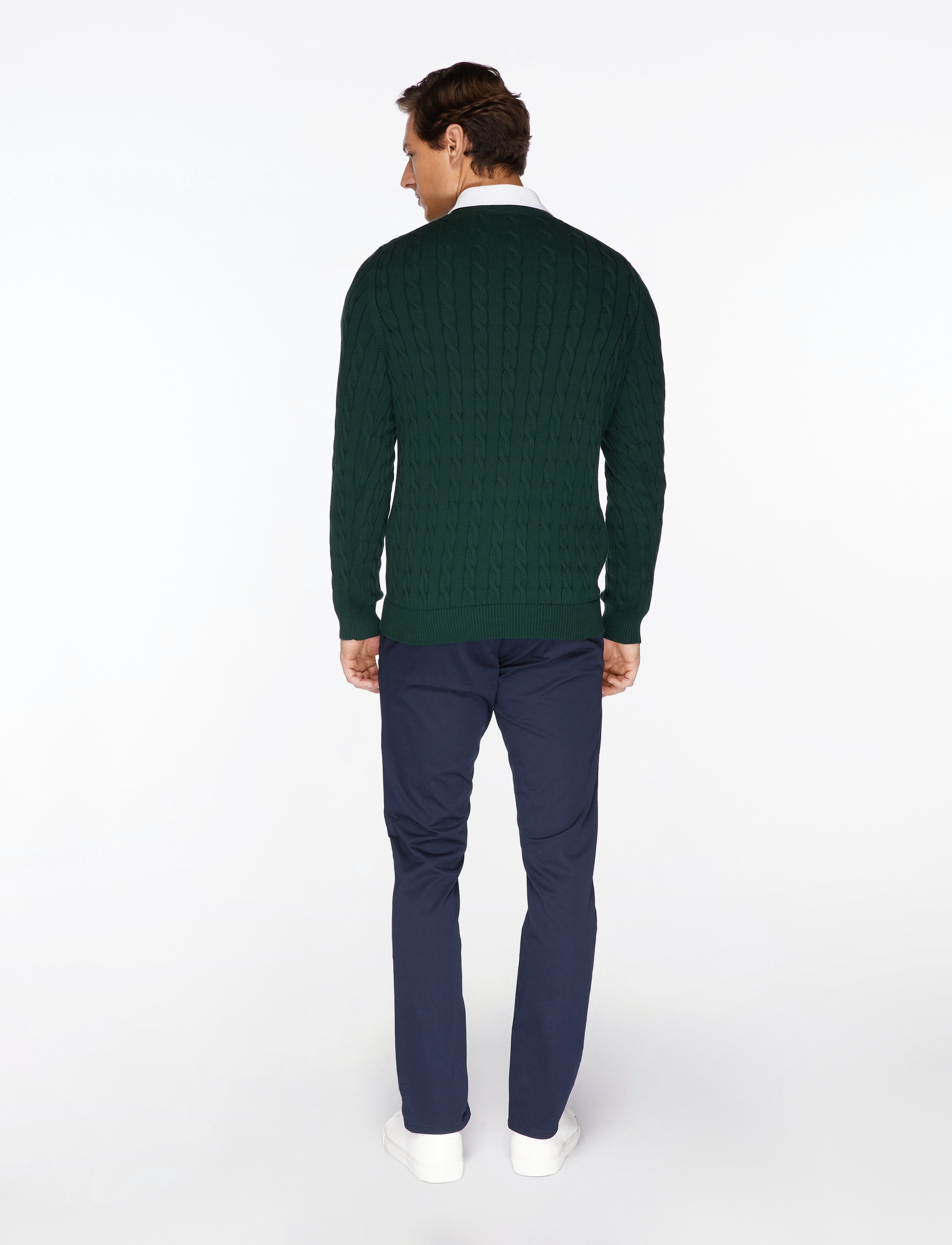 Gant - Classic Cable Knit Sweater - pyöreäaukkoiset - tartan green - 4