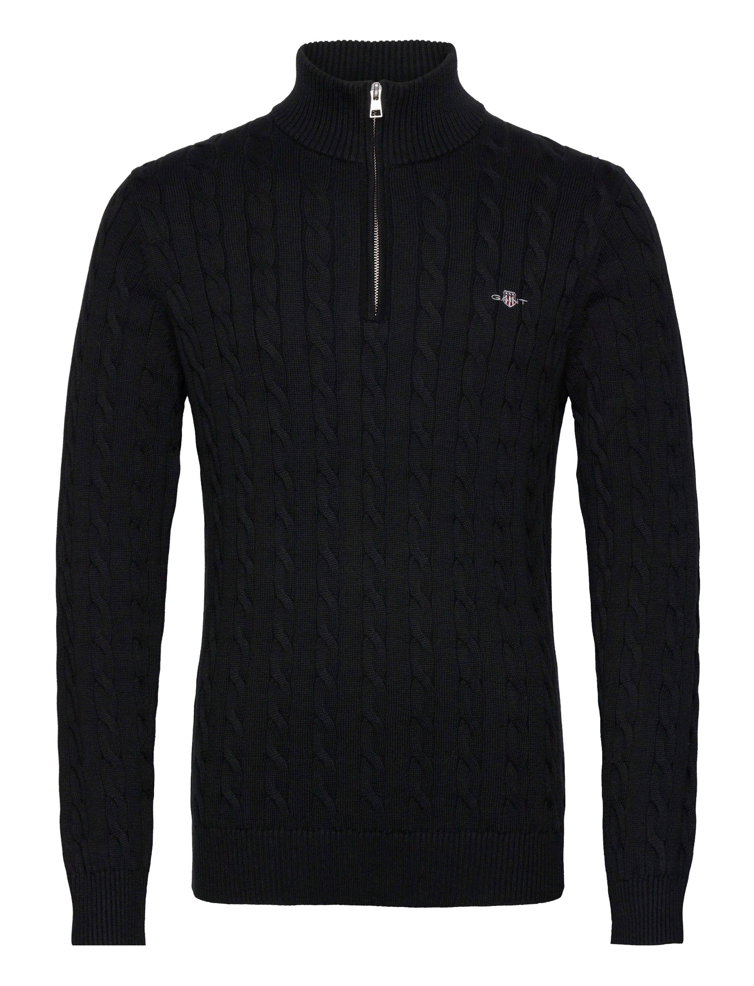 GANT Cable Knit Half-Zip Pullover Schwarz - XXL - Herren