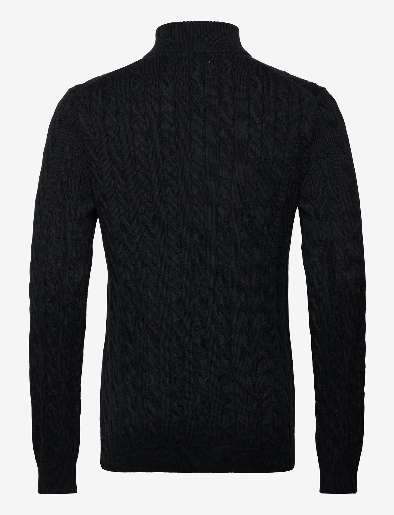 GANT - COTTON CABLE HALF ZIP - halfzip strik - black - 2