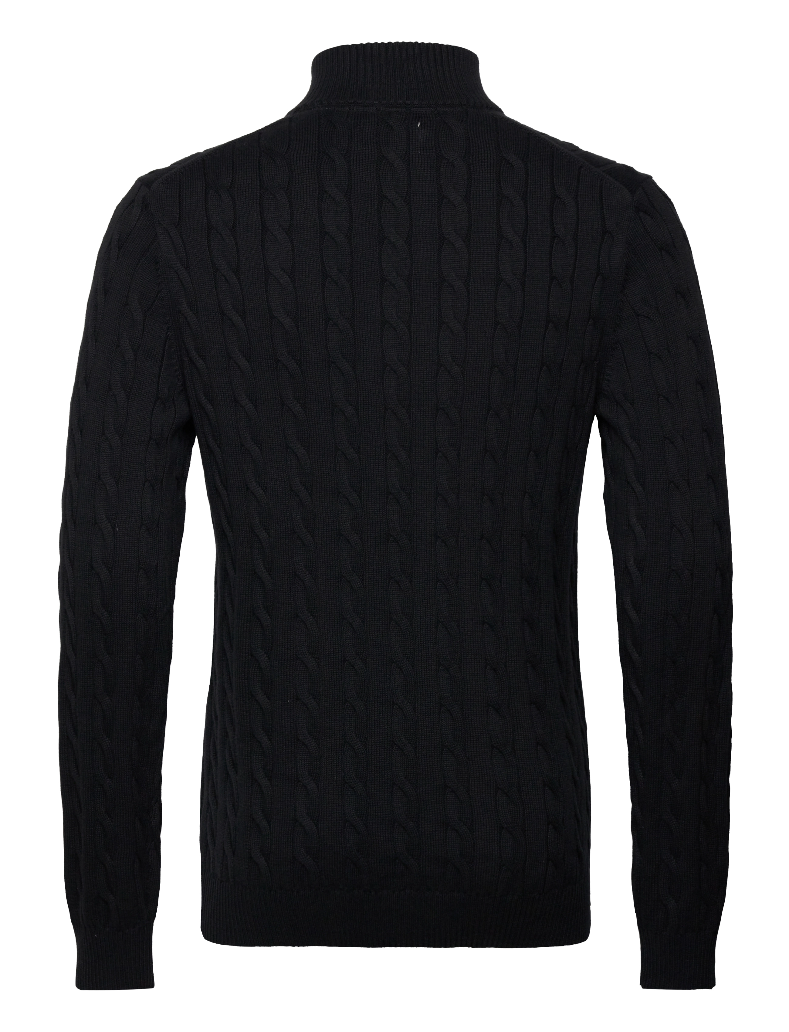 Gant - COTTON CABLE HALF ZIP - tõmblukk-kaelusega džemprid - black - 2