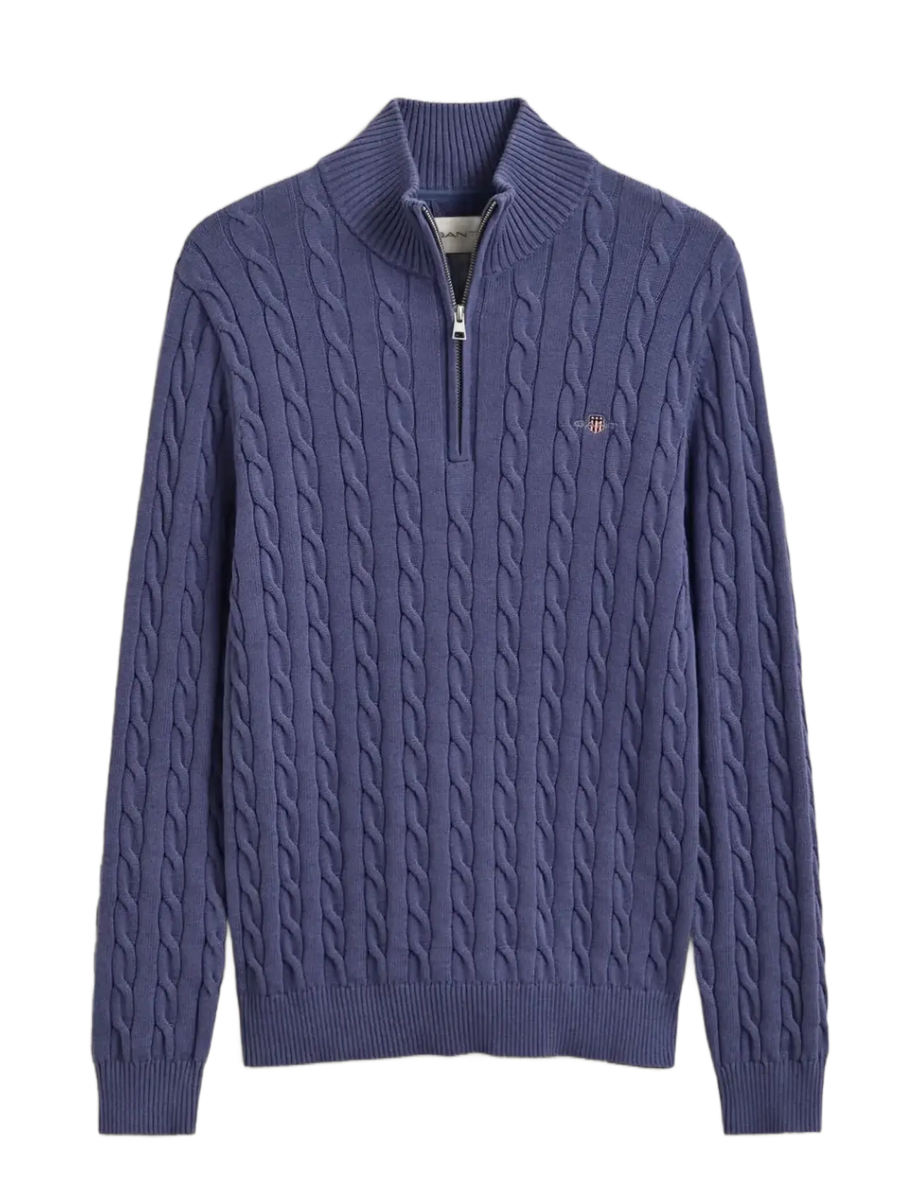Gant Cable Knit Half-Zip Sweater - Gant - BLUE HORIZON / blue
