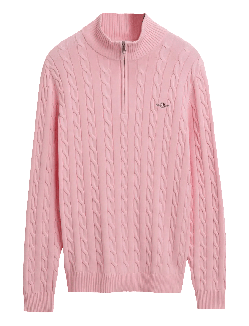 GANT - COTTON CABLE HALF ZIP - half zip-trøjer - california pink - 1