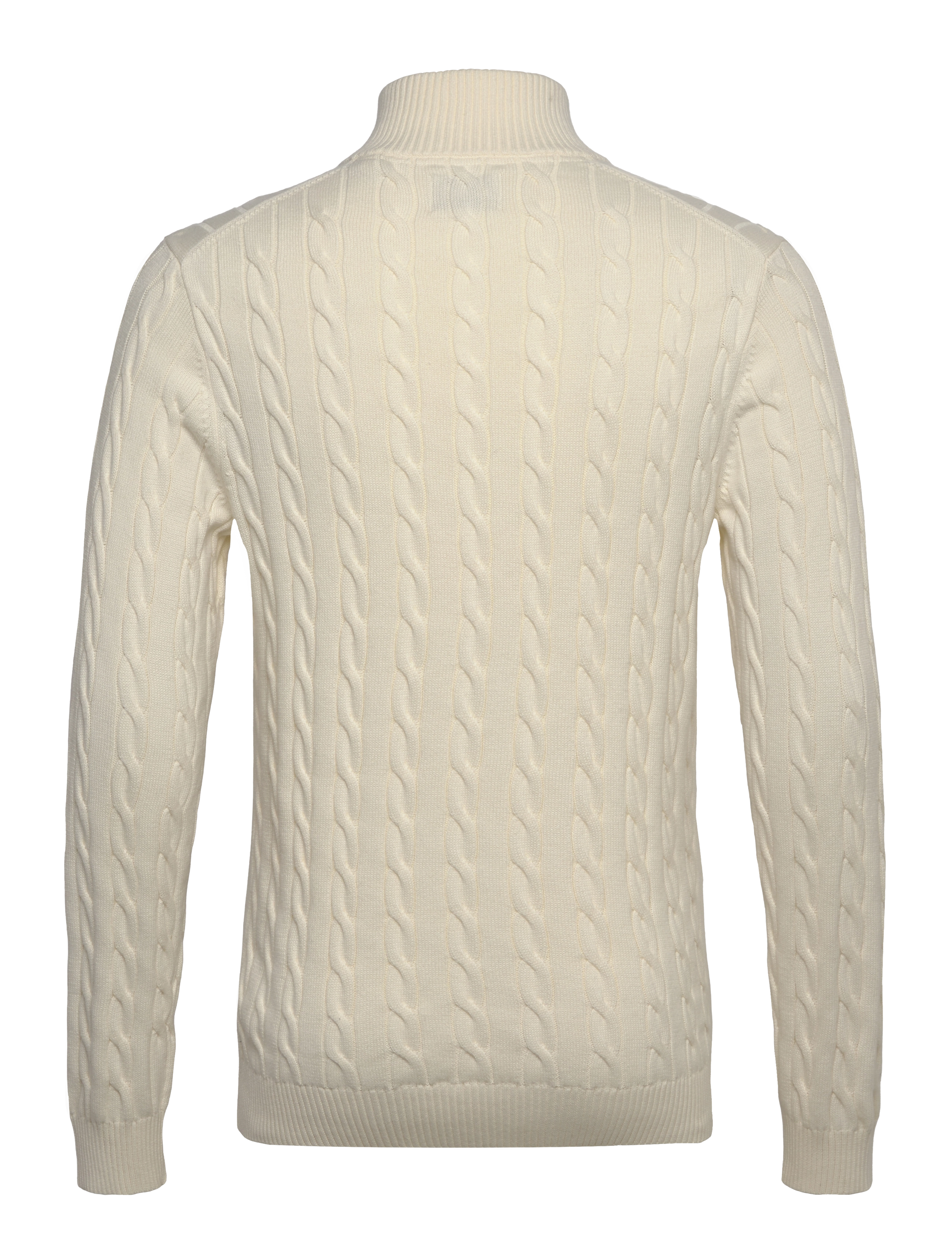 Gant - COTTON CABLE HALF ZIP - tõmblukk-kaelusega džemprid - cream - 2