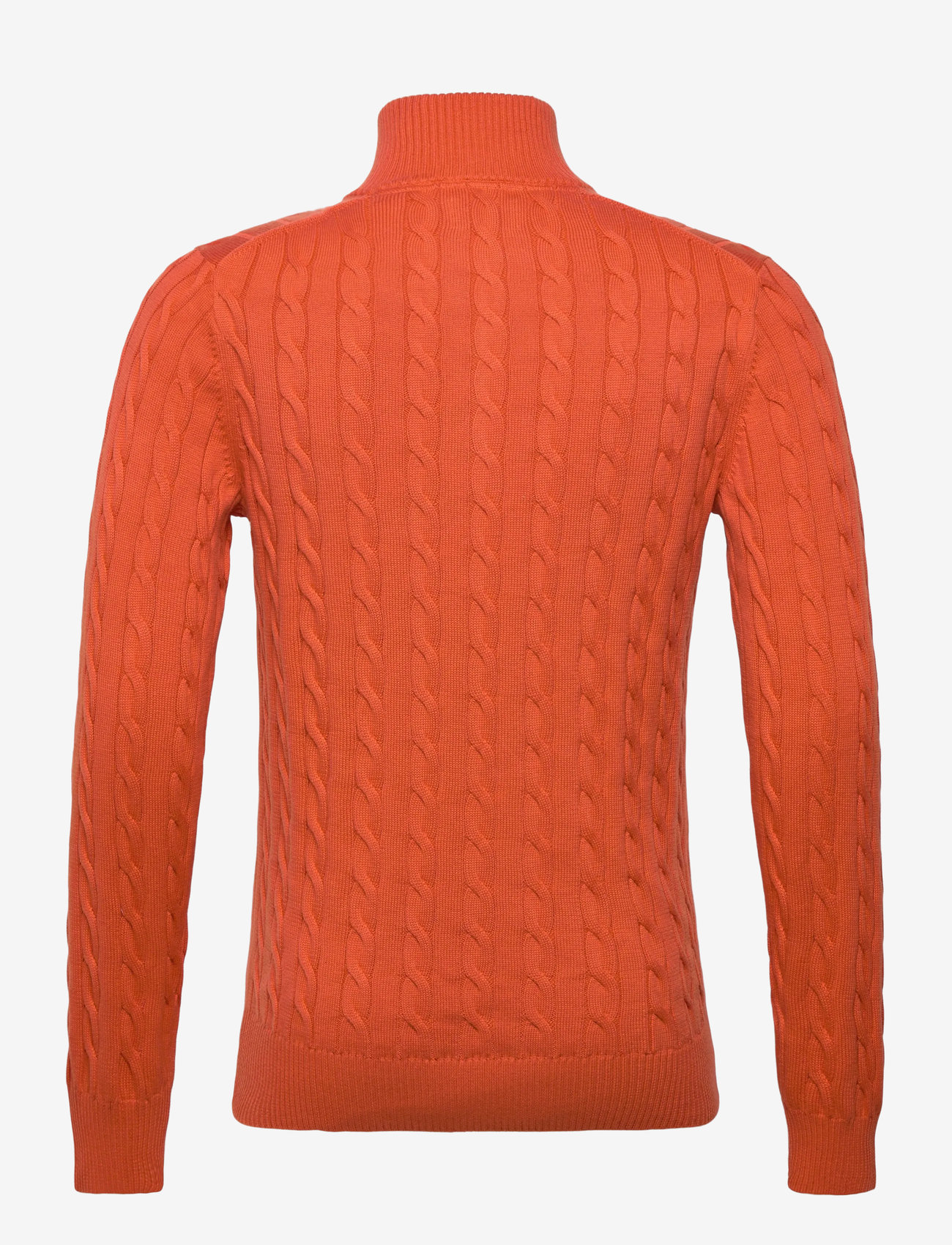 Gant - COTTON CABLE HALF ZIP - pullover mit halbem reißverschluss - deep orange - 1