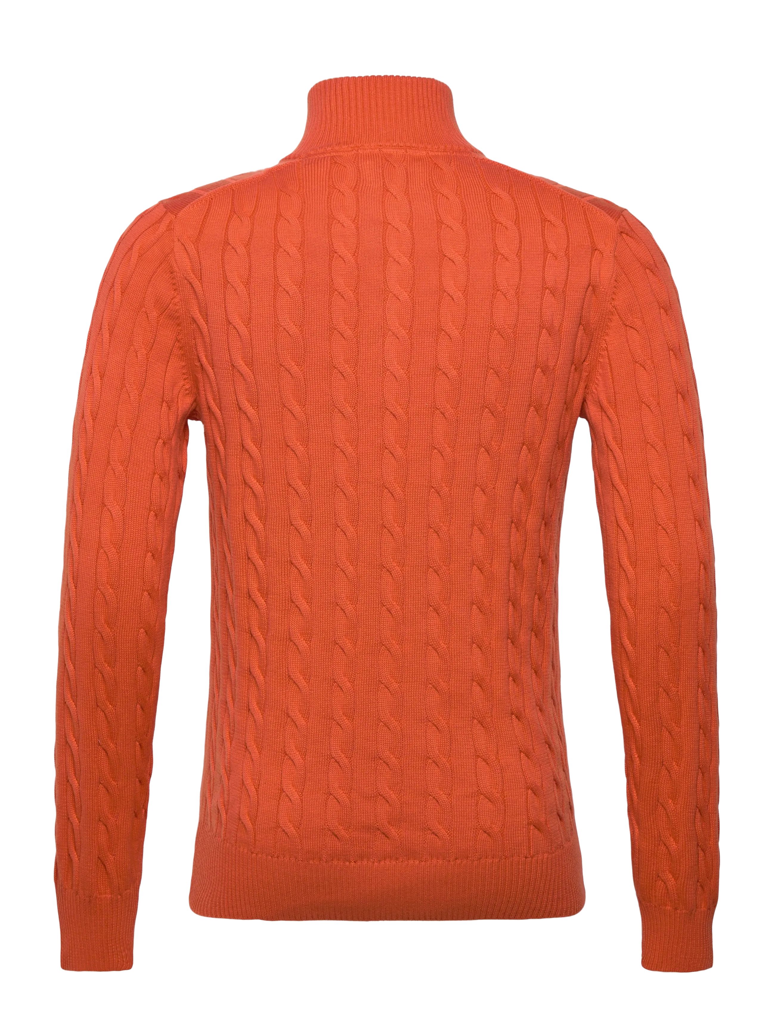 Gant - COTTON CABLE HALF ZIP - truien met halve rits - deep orange - 1