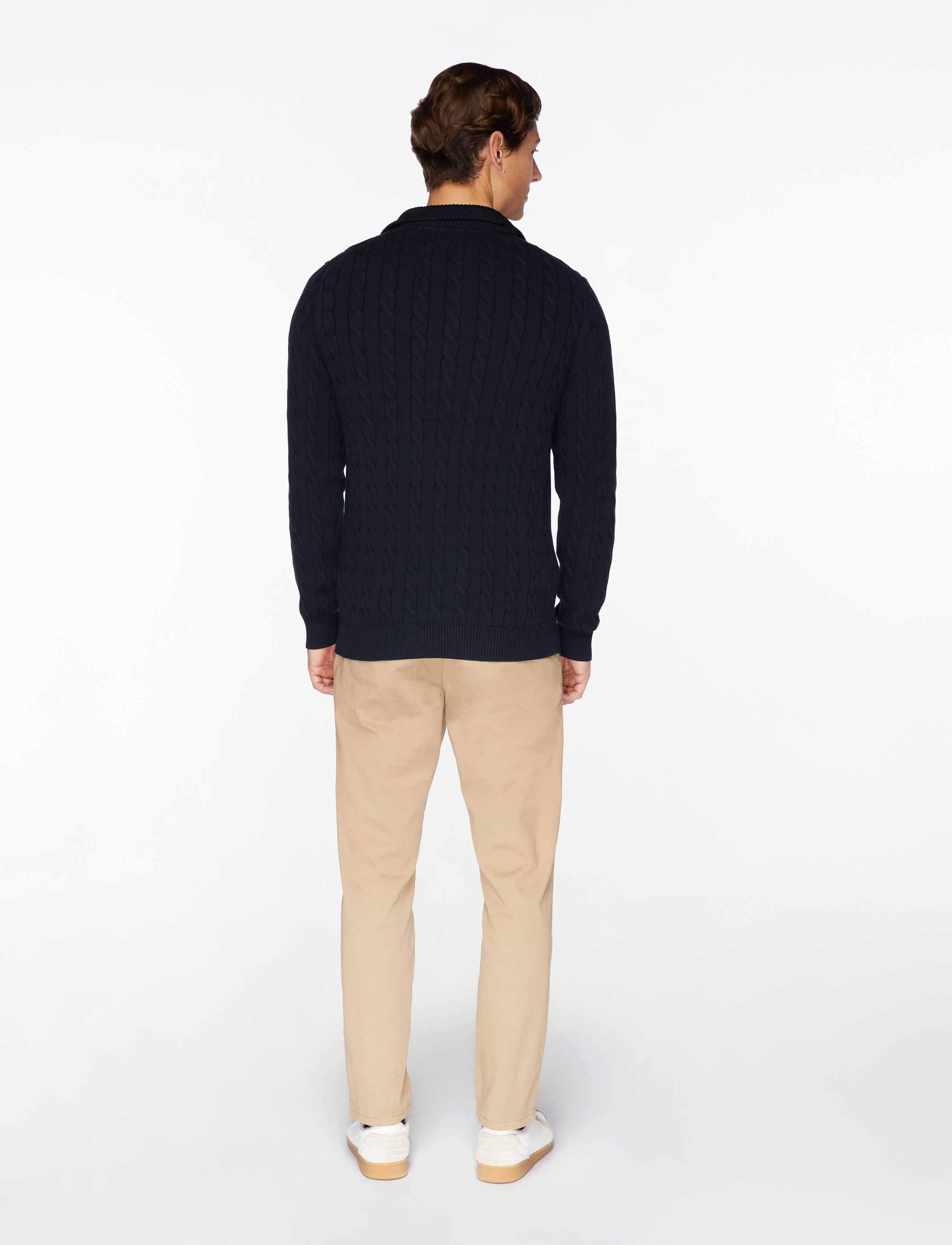 Gant - Cable Knit Half-Zip Sweater - pullover mit halbem reißverschluss - evening blue - 5