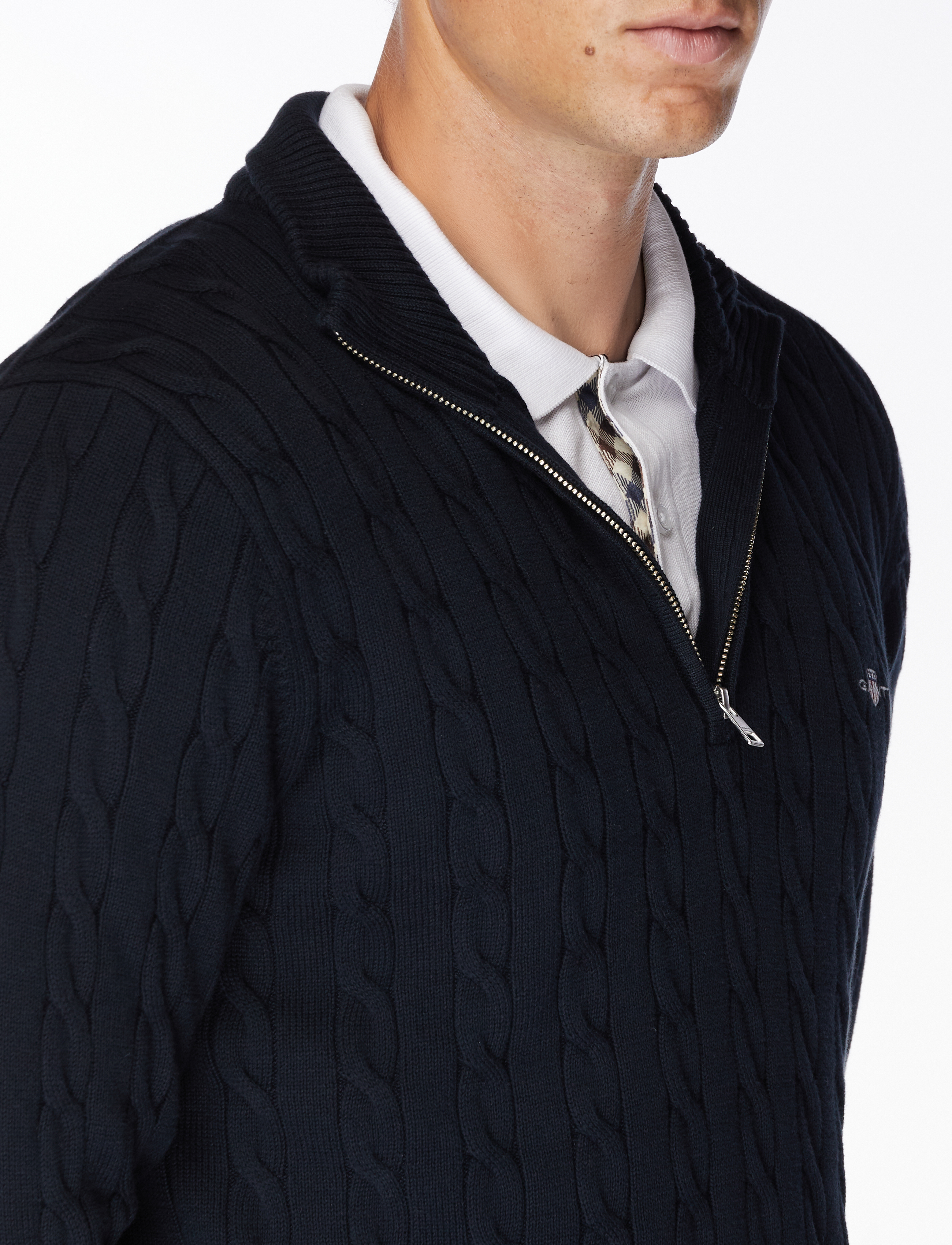 Gant Cable Knit Half-Zip Sweater stickade tröjor herr – bild 7