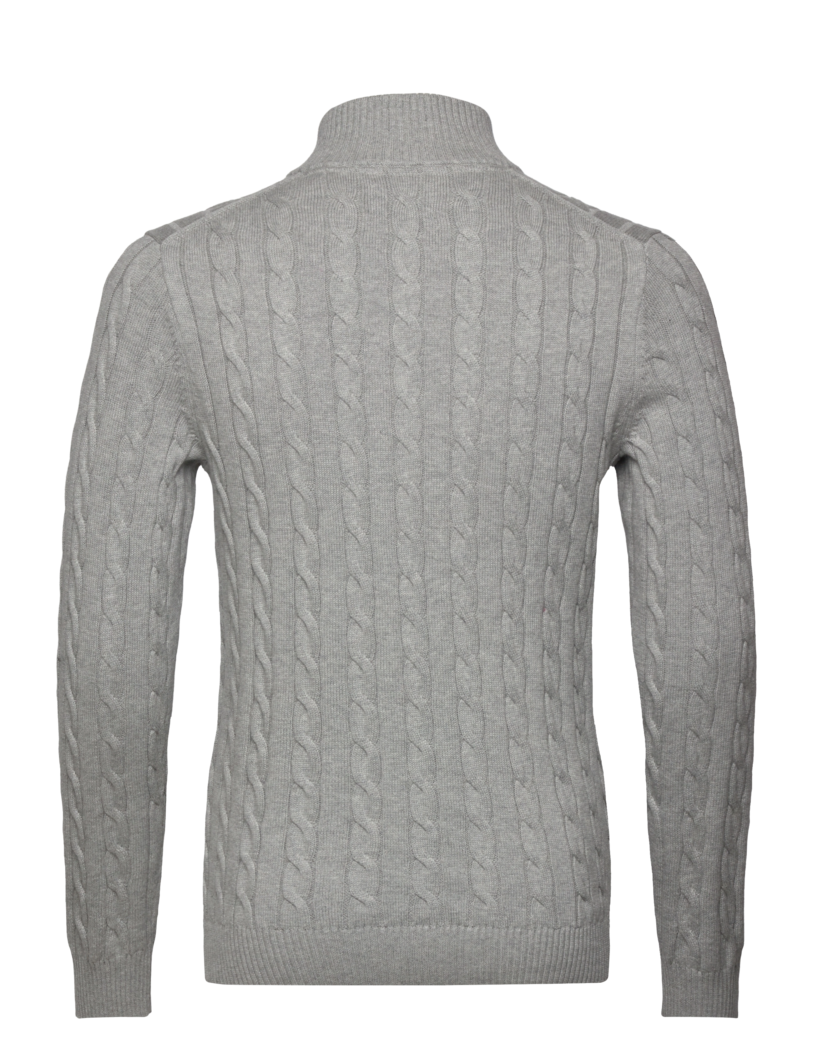 Gant - COTTON CABLE HALF ZIP - tõmblukk-kaelusega džemprid - grey melange - 2