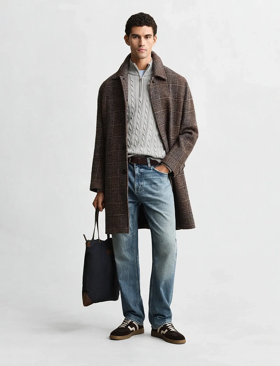 Gant - Cable Knit Half-Zip Sweater - pullover mit halbem reißverschluss - grey melange - 5