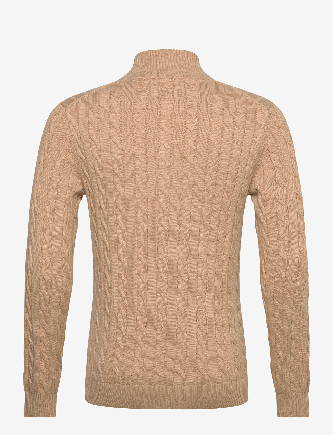 Gant - COTTON CABLE HALF ZIP - swetry zapinane do połowy - khaki melange - 2