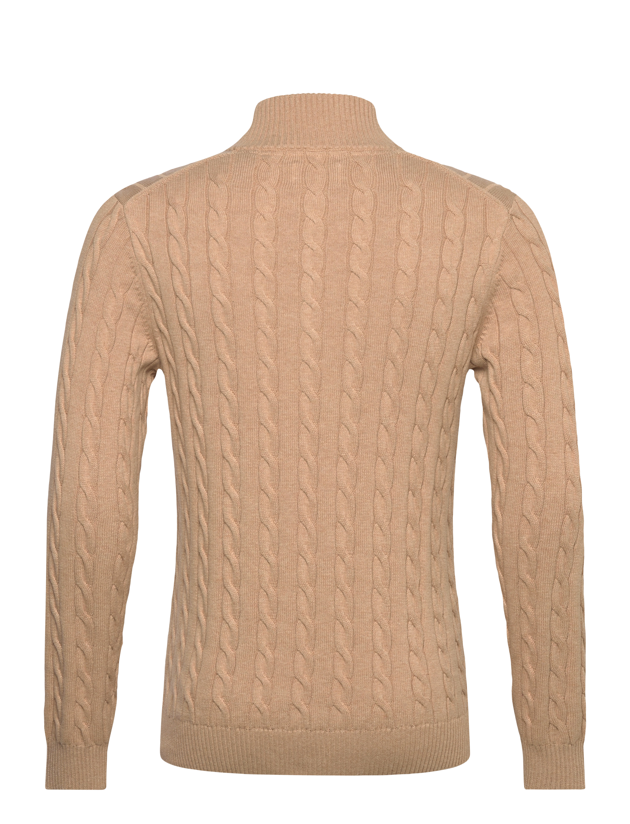 Gant - COTTON CABLE HALF ZIP - pullover mit halbem reißverschluss - khaki melange - 2