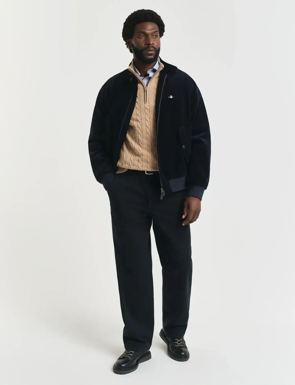 GANT - COTTON CABLE HALF ZIP - half zip jumpers - khaki melange - 5