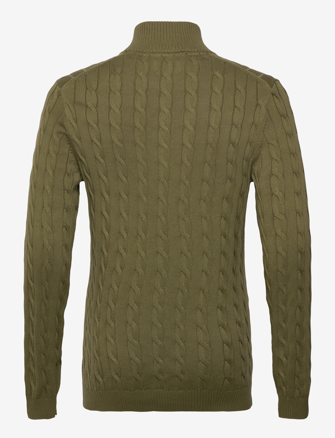 Gant - COTTON CABLE HALF ZIP - halfzip strik - moss green - 1