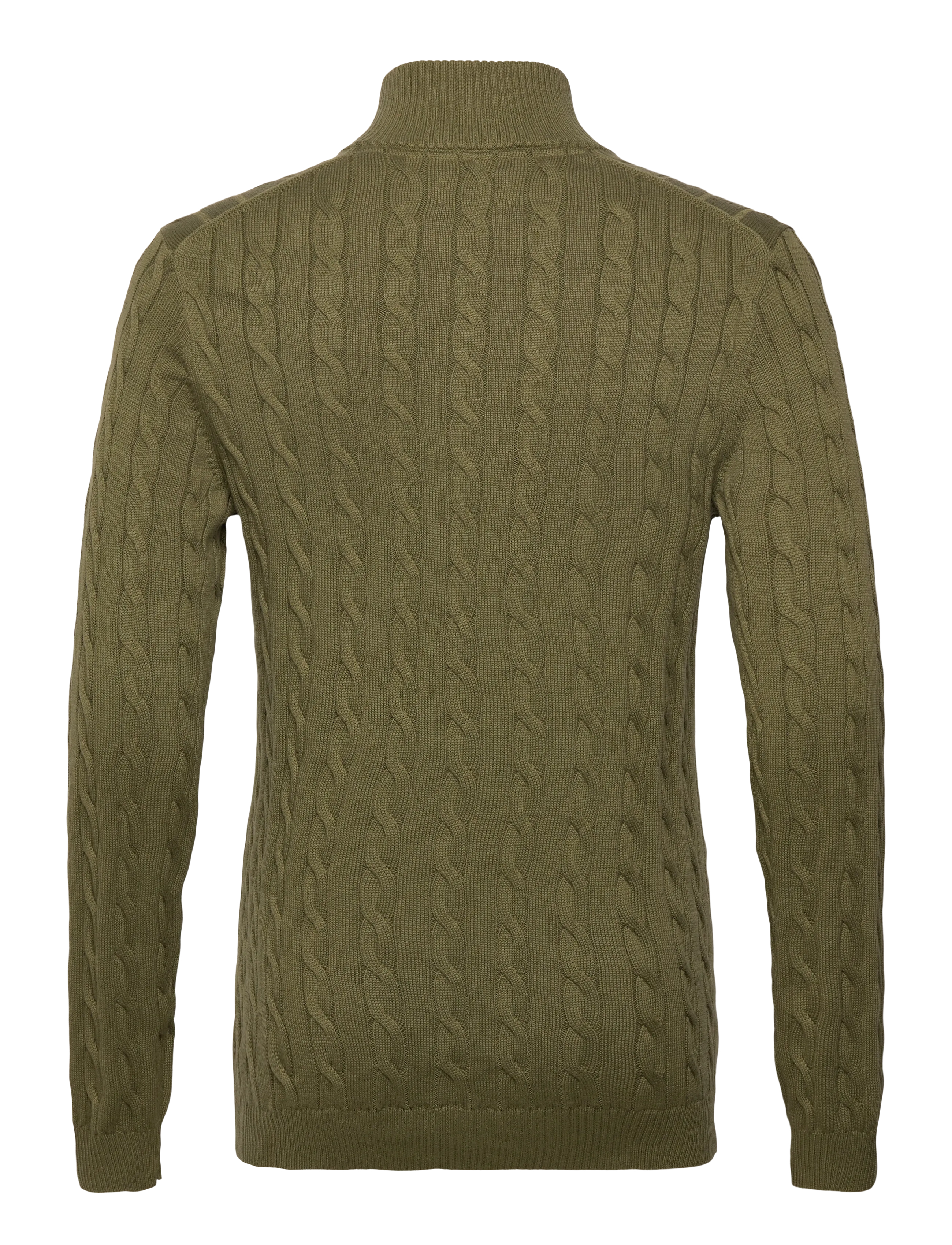 Gant - COTTON CABLE HALF ZIP - halfzip strik - moss green - 1