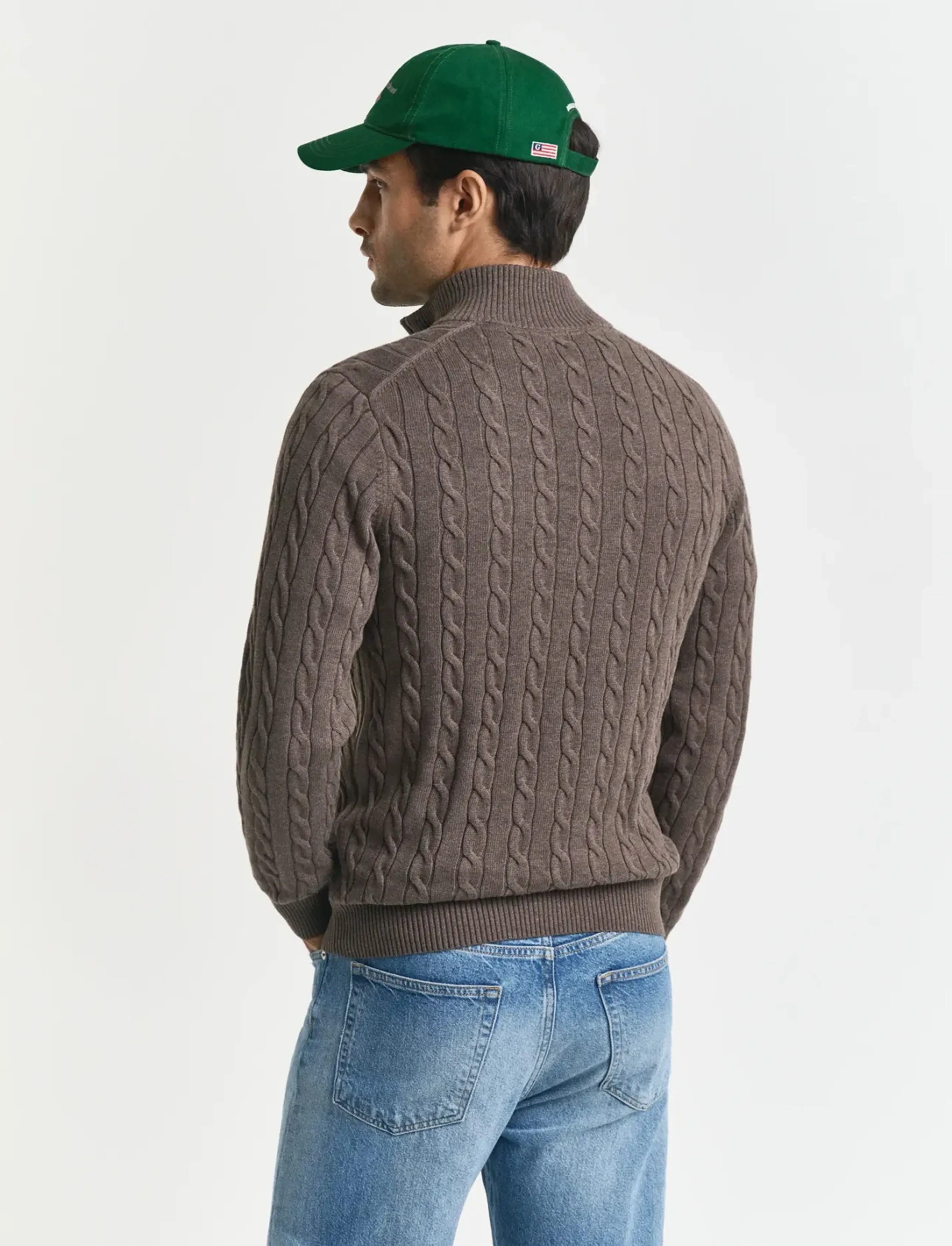 Gant - COTTON CABLE HALF ZIP - half zip jumpers - seawood melange - 2