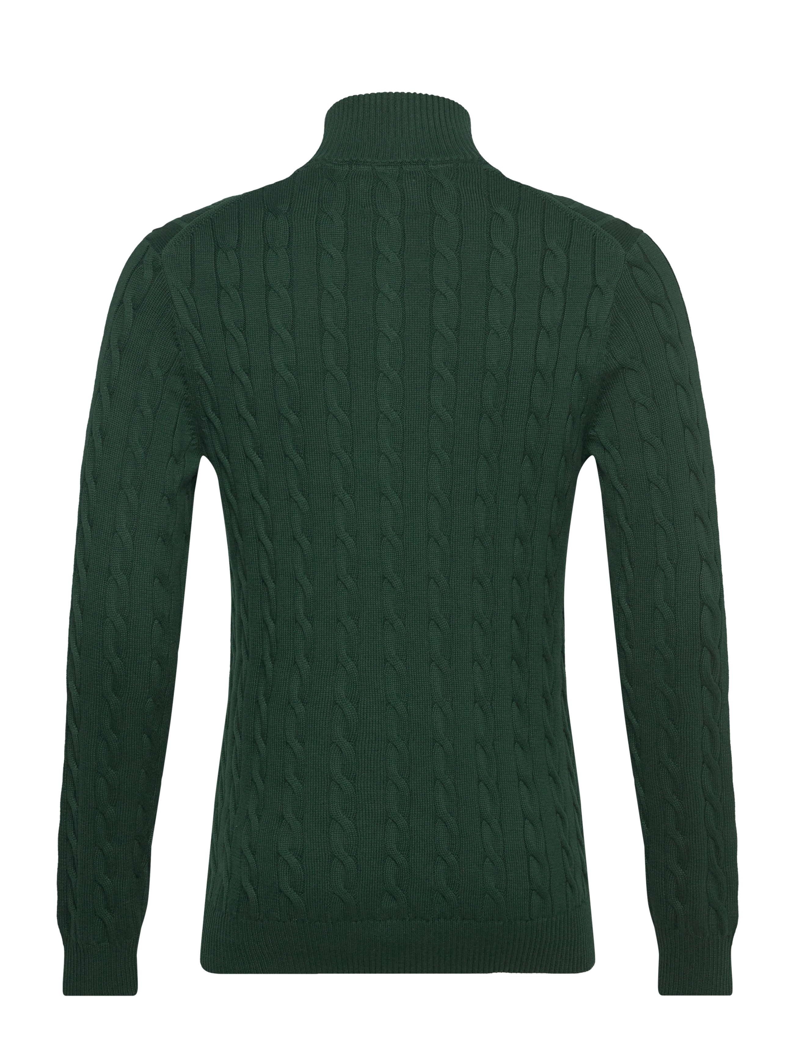 Gant - Cable Knit Half-Zip Sweater - pullover mit halbem reißverschluss - tartan green - 2