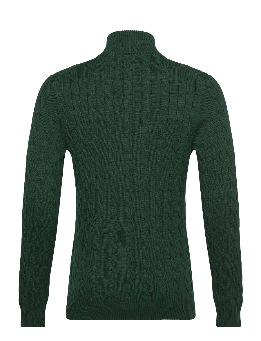 Gant - Cable Knit Half-Zip Sweater - pullover mit halbem reißverschluss - tartan green - 2