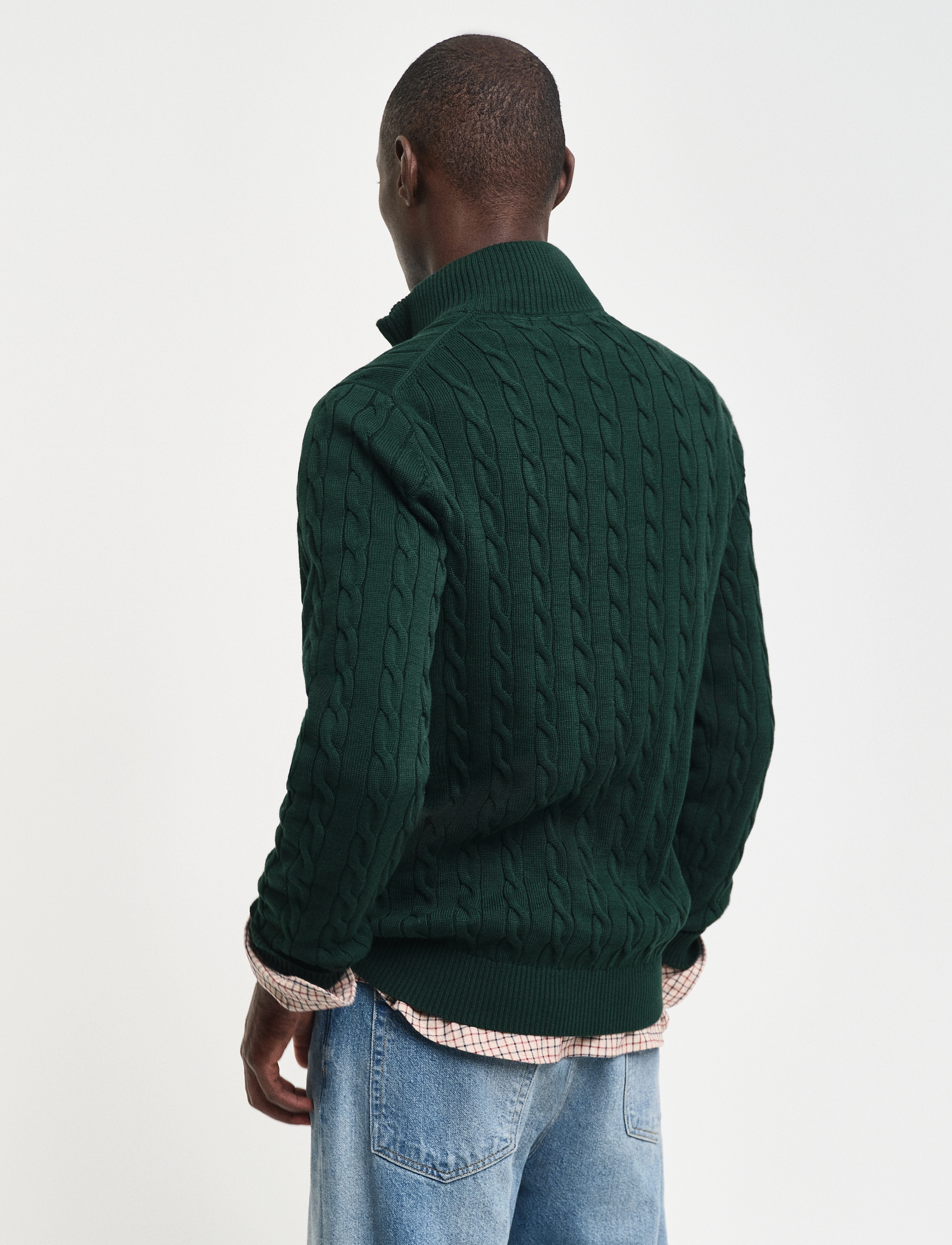 Gant Cable Knit Half-Zip Sweater stickade tröjor herr – bild 2