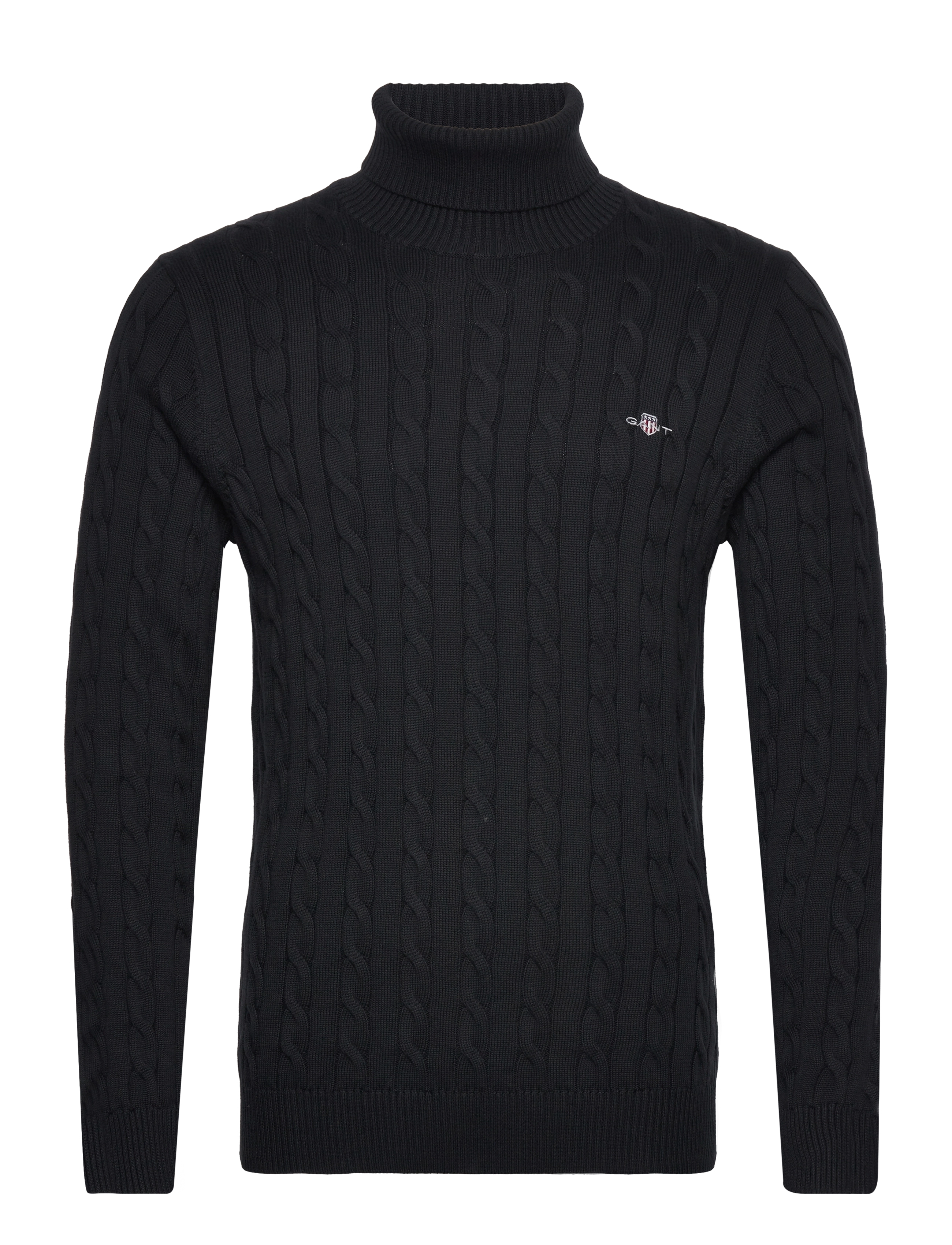GANT Baumwolle Cable Turtle Neck Schwarz - XL - Herren