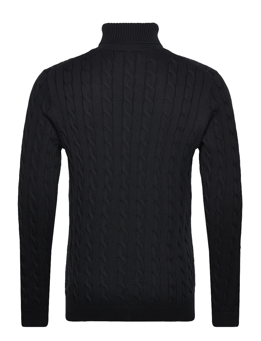 Gant - COTTON CABLE TURTLE NECK - kõrge kaelusega - black - 2