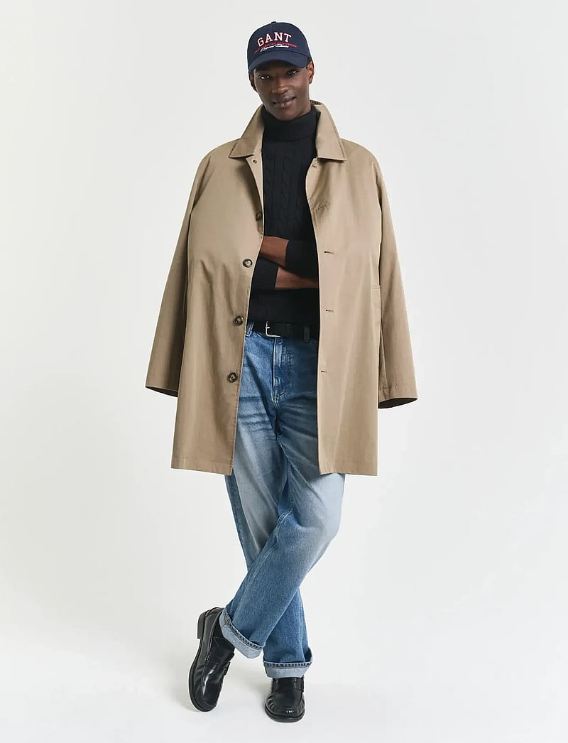 GANT - COTTON CABLE TURTLE NECK - kõrge kaelusega džemprid - black - 5