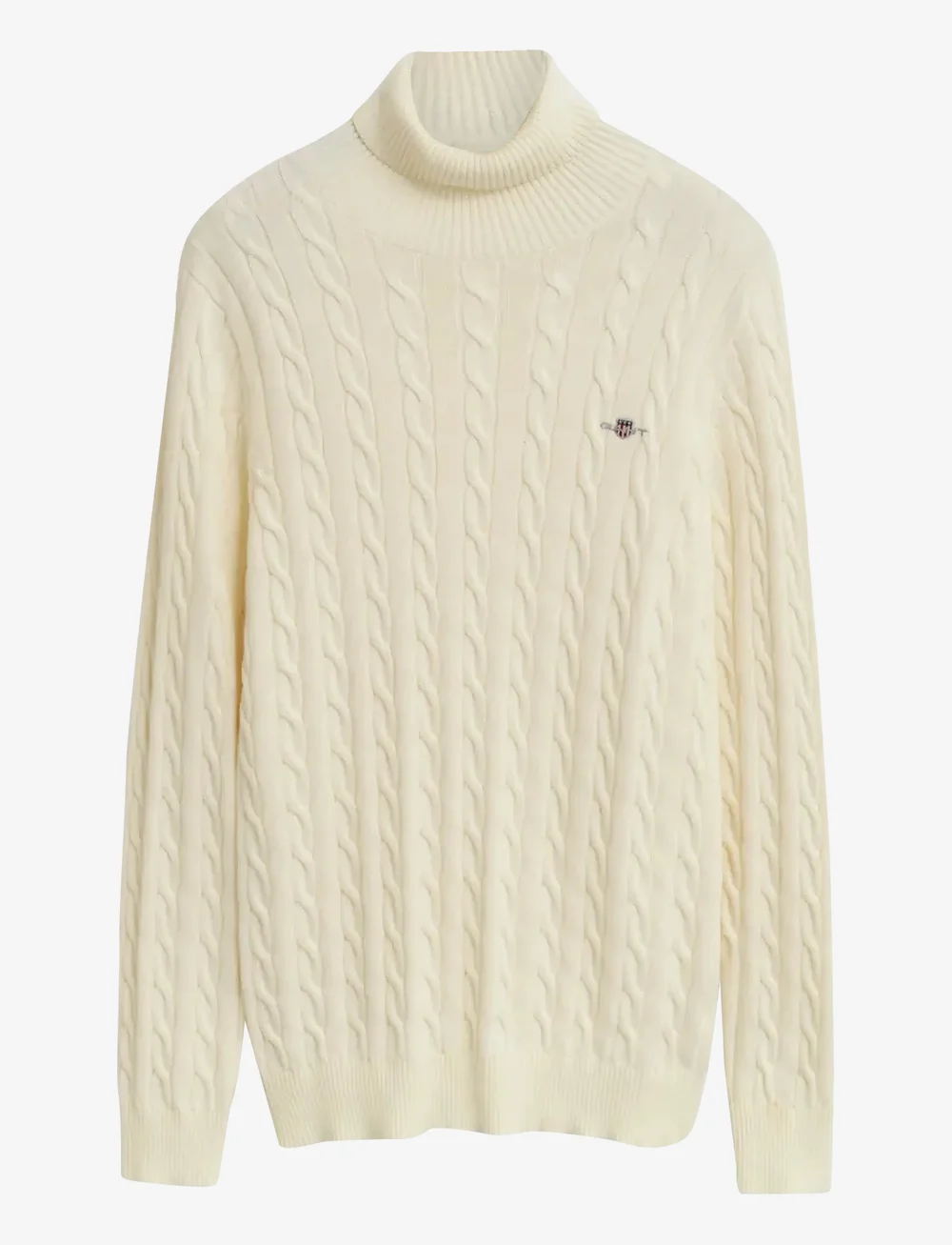 GANT - COTTON CABLE TURTLE NECK - poolokaulus - cream - 1