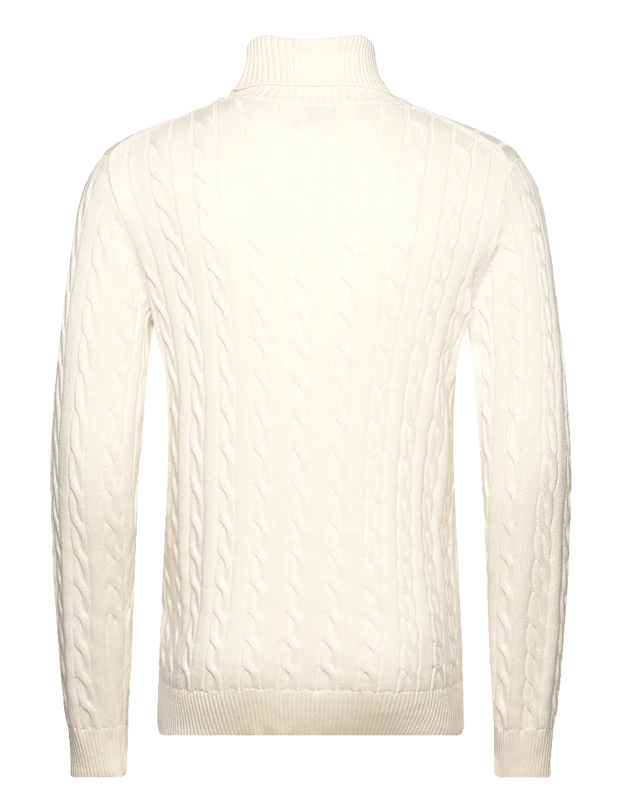Gant - COTTON CABLE TURTLE NECK - poolokaulus - cream - 2