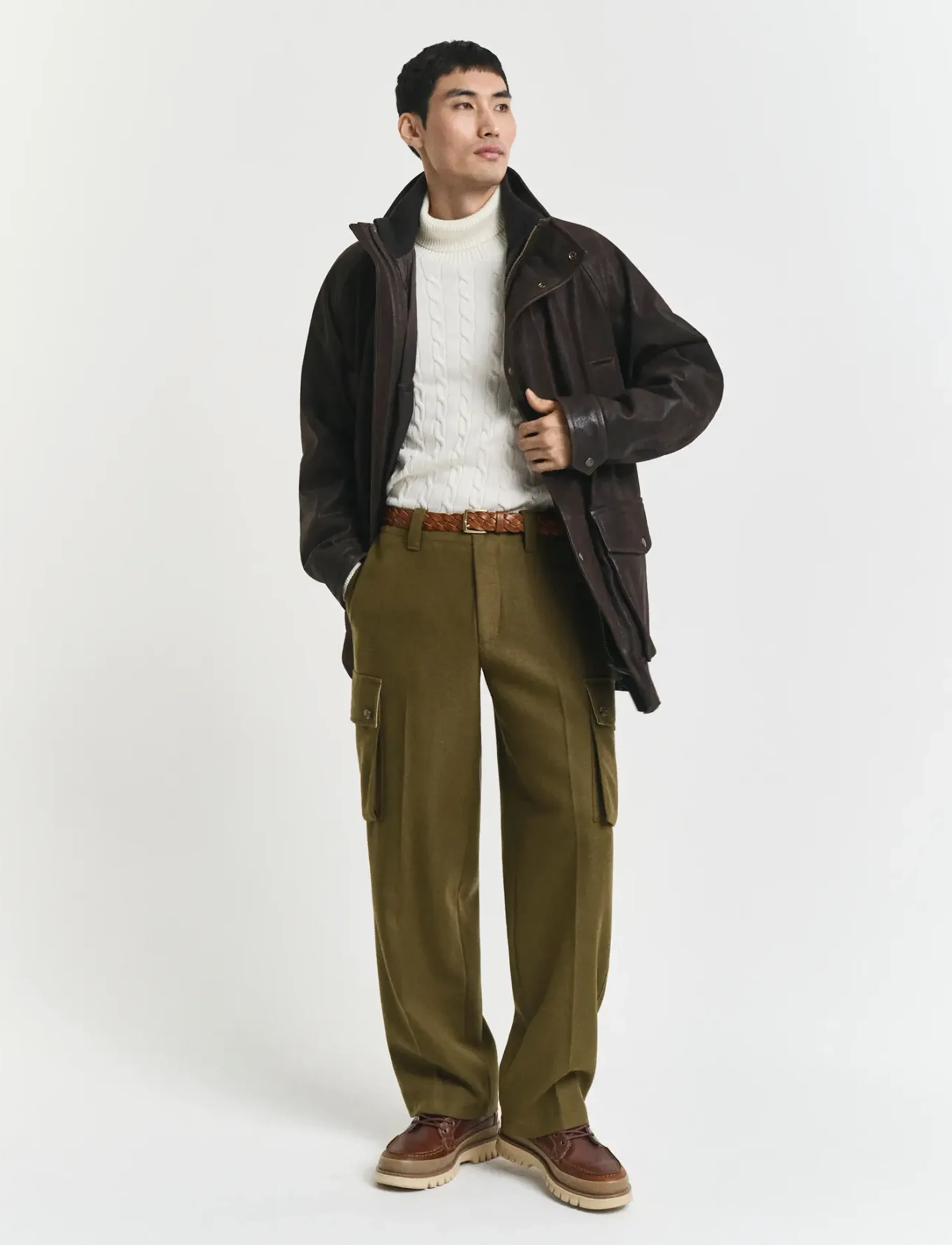 Gant - COTTON CABLE TURTLE NECK - rollkragen - cream - 5