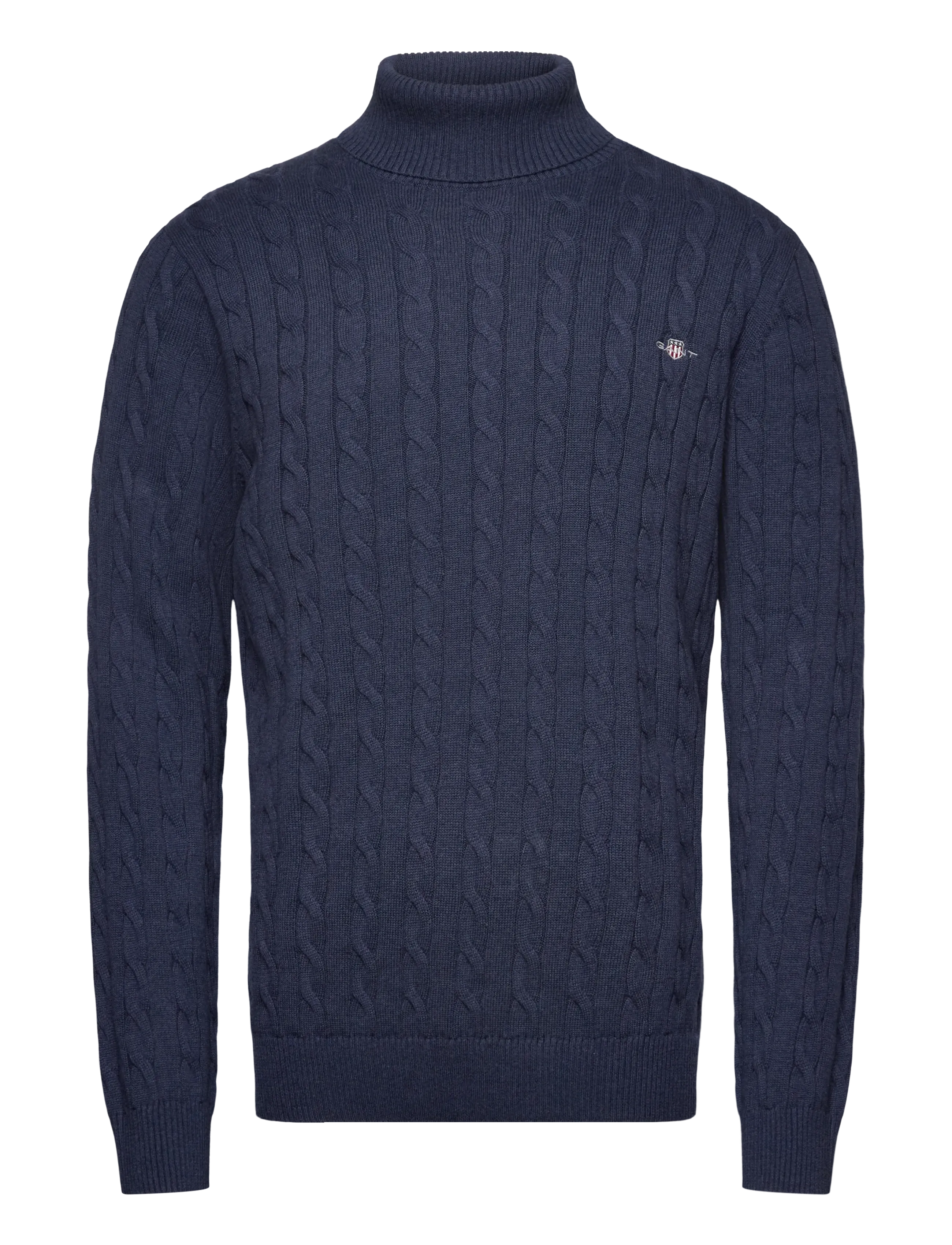 GANT Baumwolle Cable Turtle Neck Navy - S - Herren