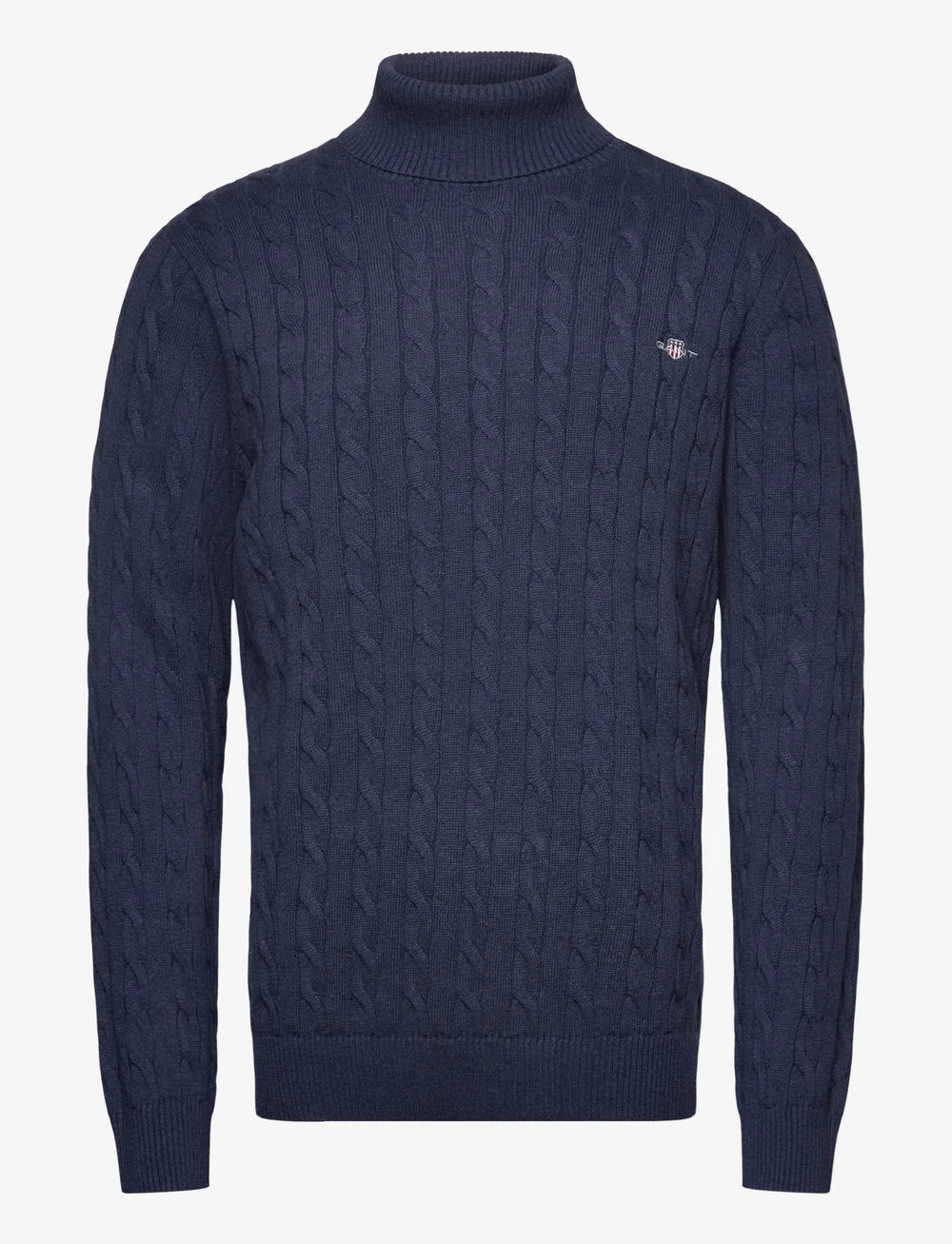 GANT - COTTON CABLE TURTLE NECK - poolokaulus - dark jeansblue melange - 0