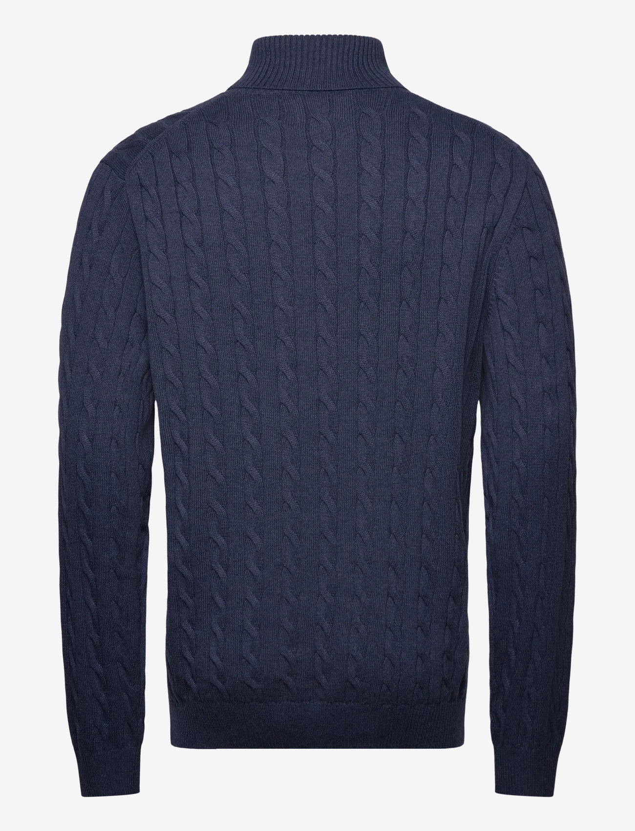 GANT - COTTON CABLE TURTLE NECK - efterårstøj - dark jeansblue melange - 1
