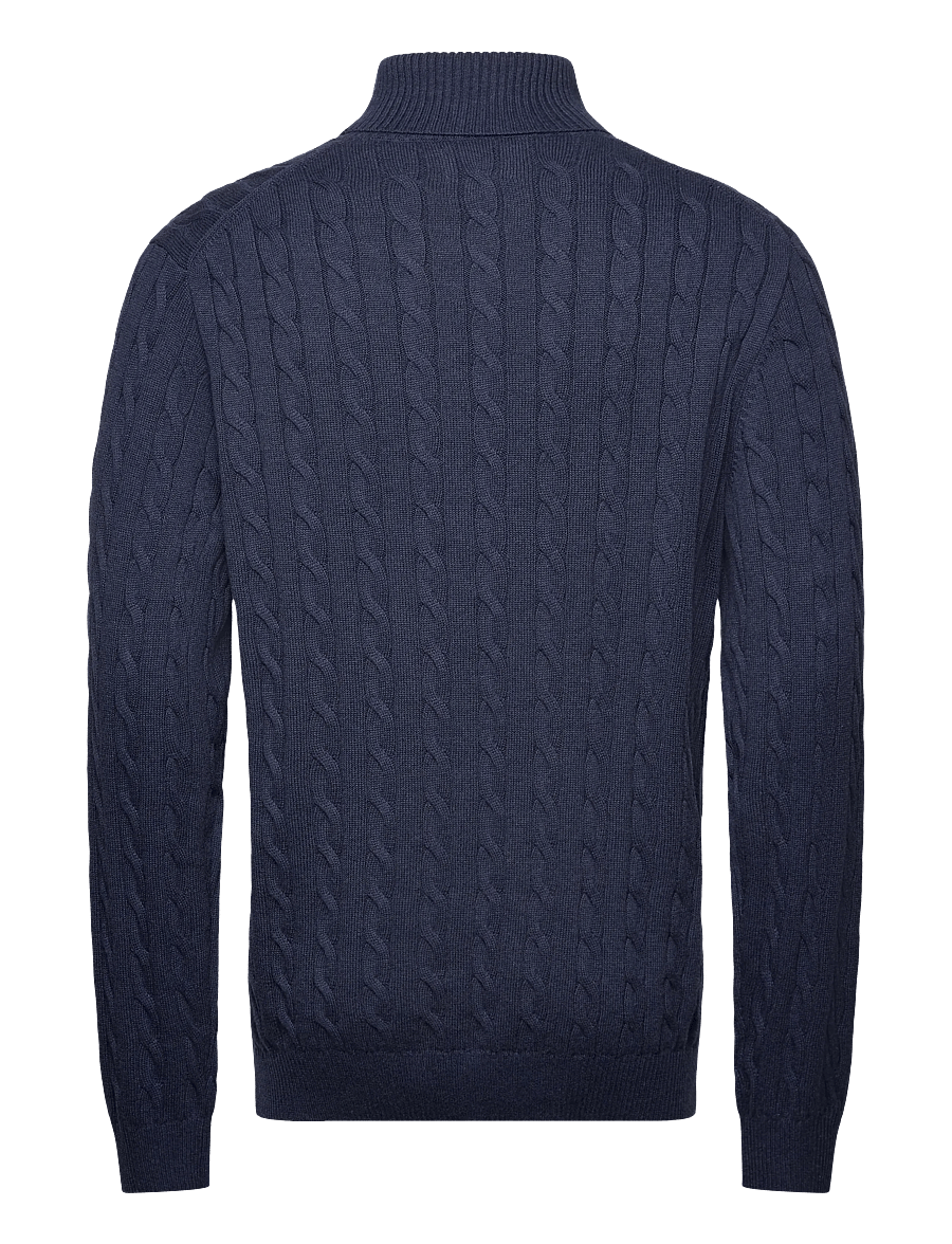 Gant - COTTON CABLE TURTLE NECK - rollkragenpullover - dark jeansblue melange - 1