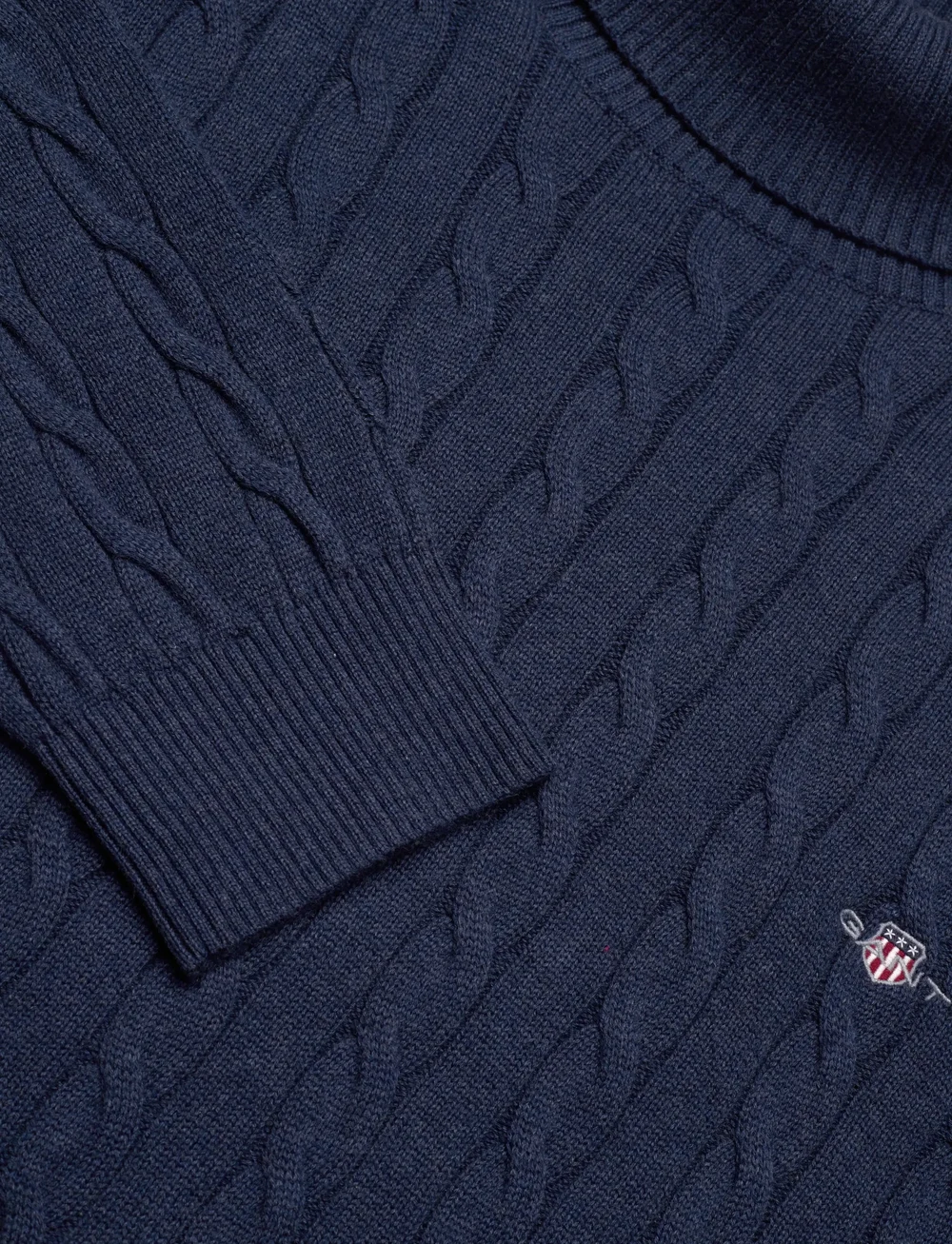 GANT - COTTON CABLE TURTLE NECK - poolokaulus - dark jeansblue melange - 2
