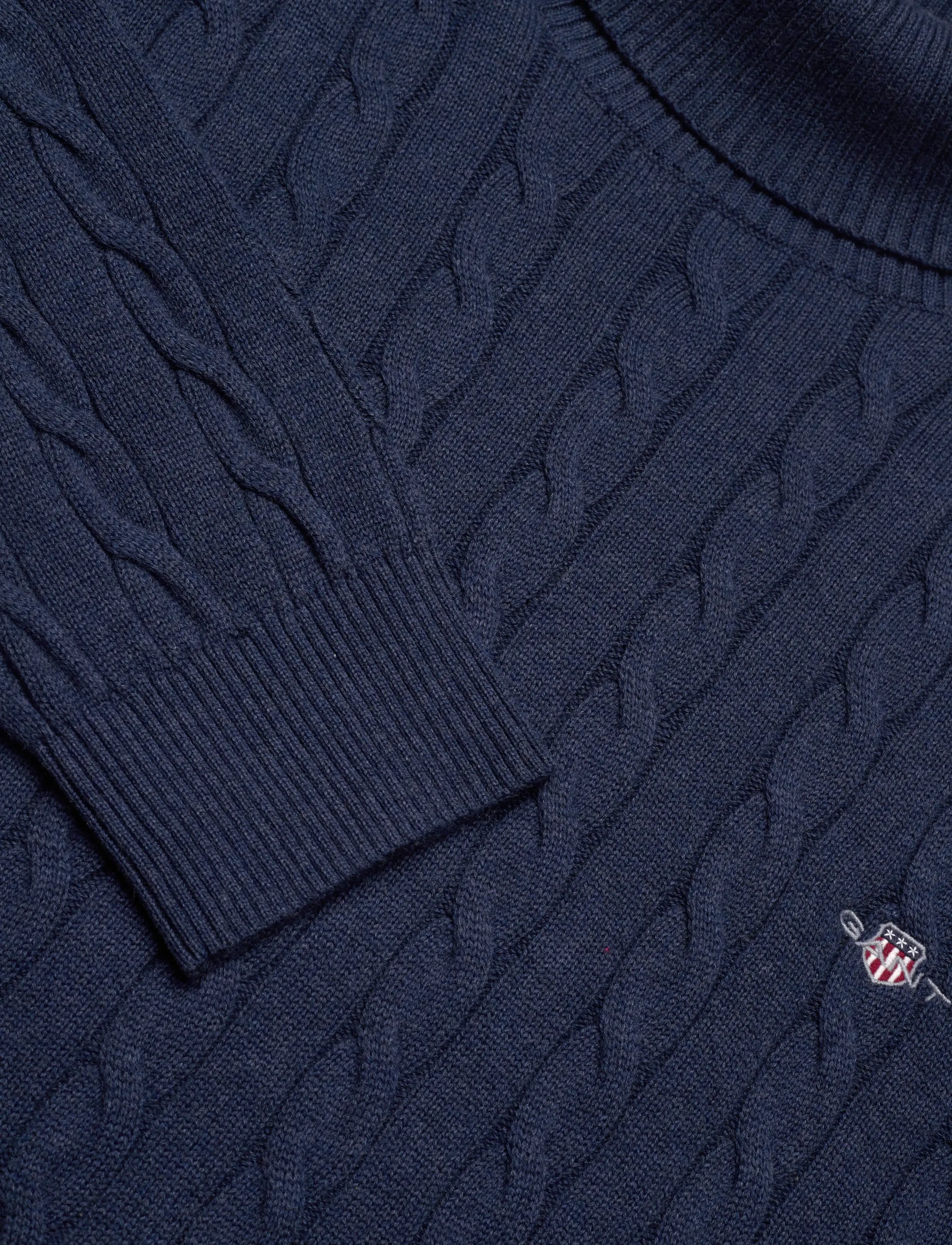 Gant - COTTON CABLE TURTLE NECK - rollkragen - dark jeansblue melange - 2