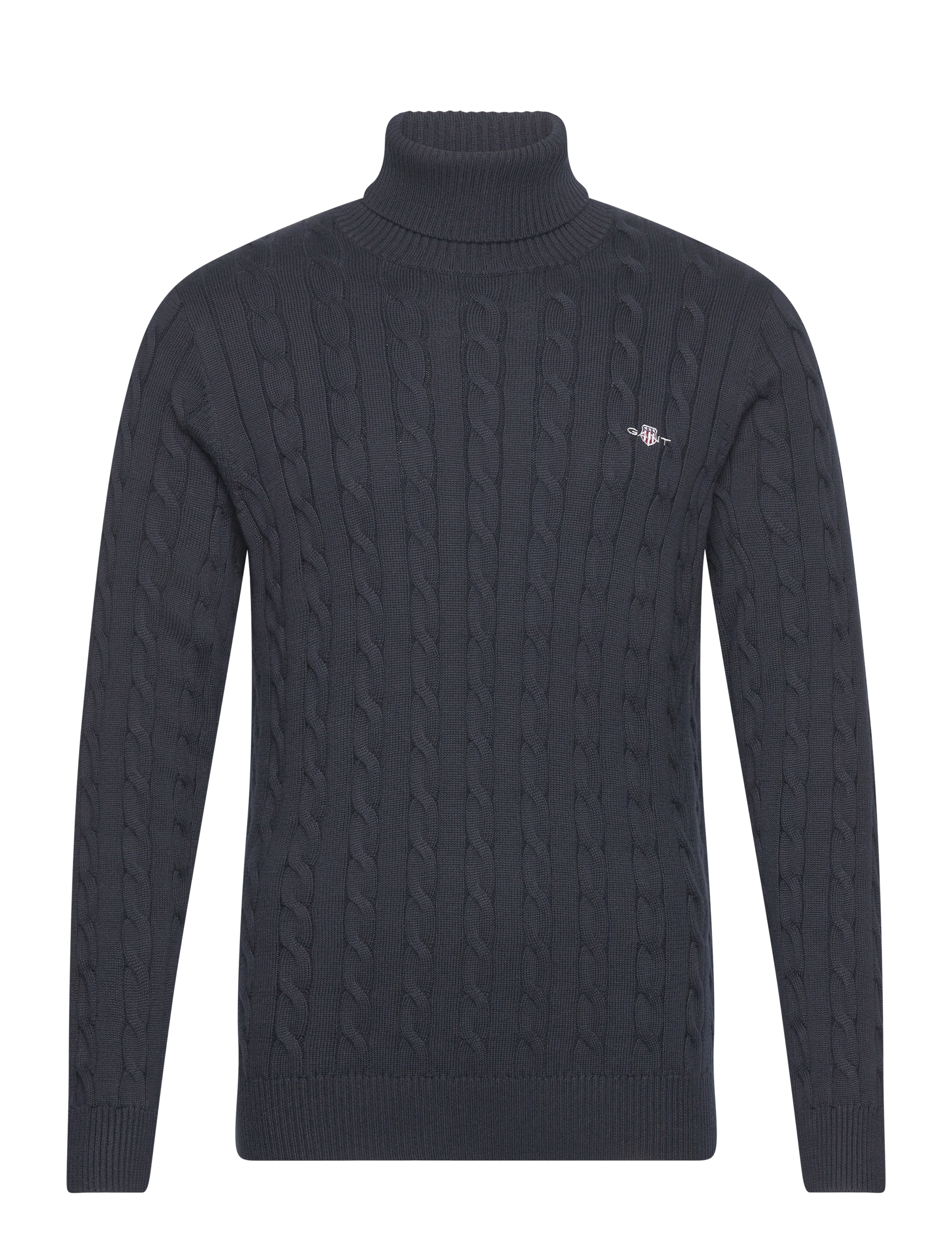 Gant - COTTON CABLE TURTLE NECK - rullekraver - evening blue - 2
