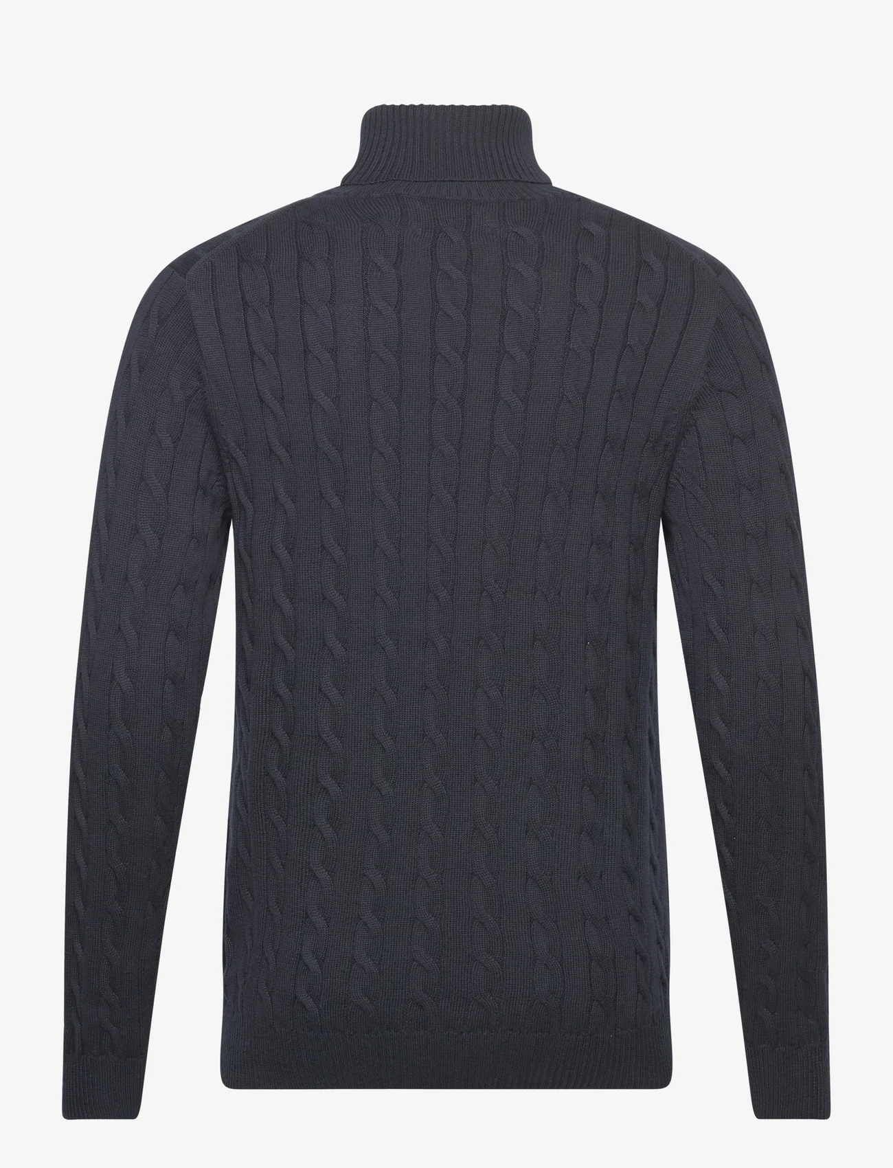 GANT - COTTON CABLE TURTLE NECK - džemperi ar augstu apkakli - evening blue - 1