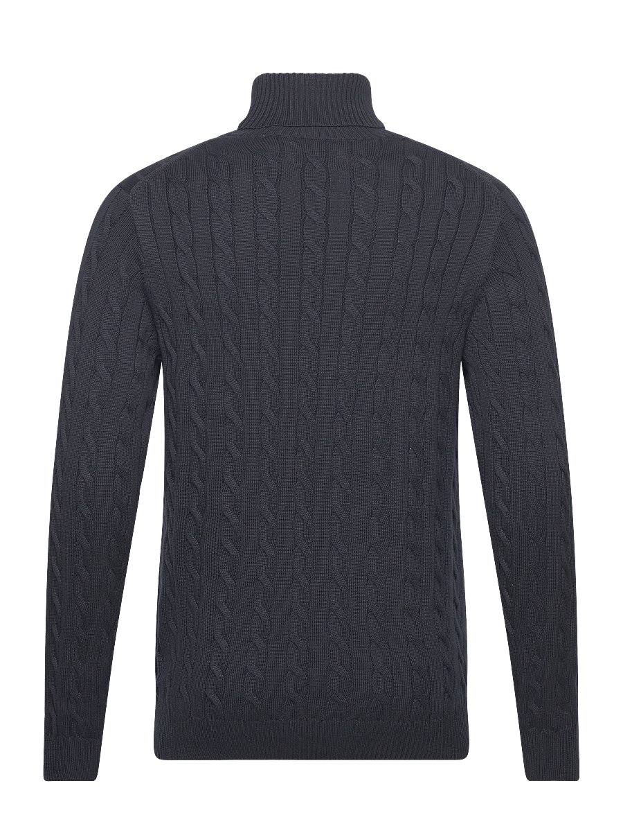 Gant - COTTON CABLE TURTLE NECK - rullekraver - evening blue - 3