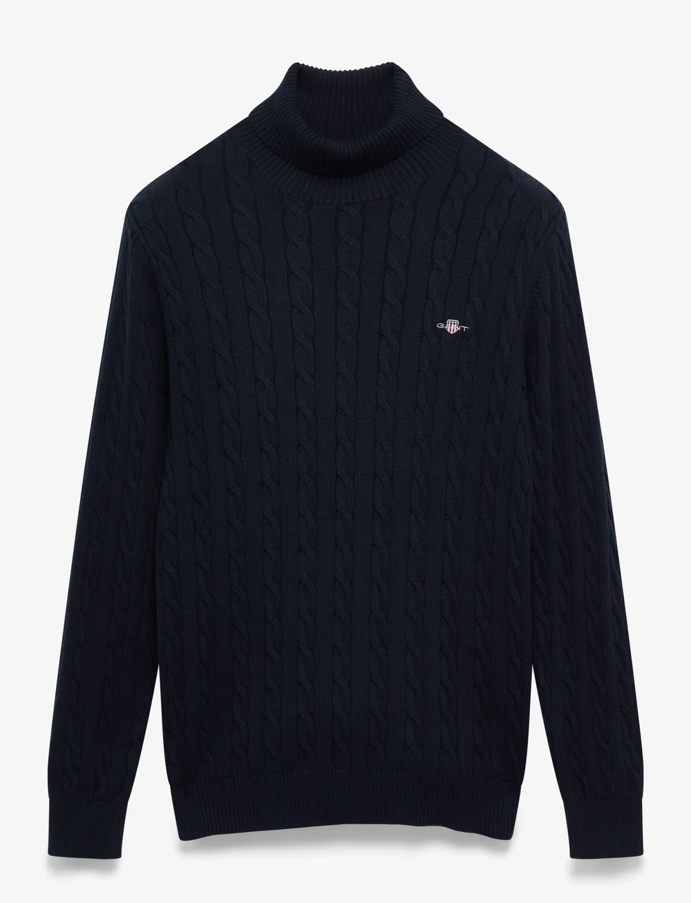 GANT - COTTON CABLE TURTLE NECK - kõrge kaelusega džemprid - evening blue - 1