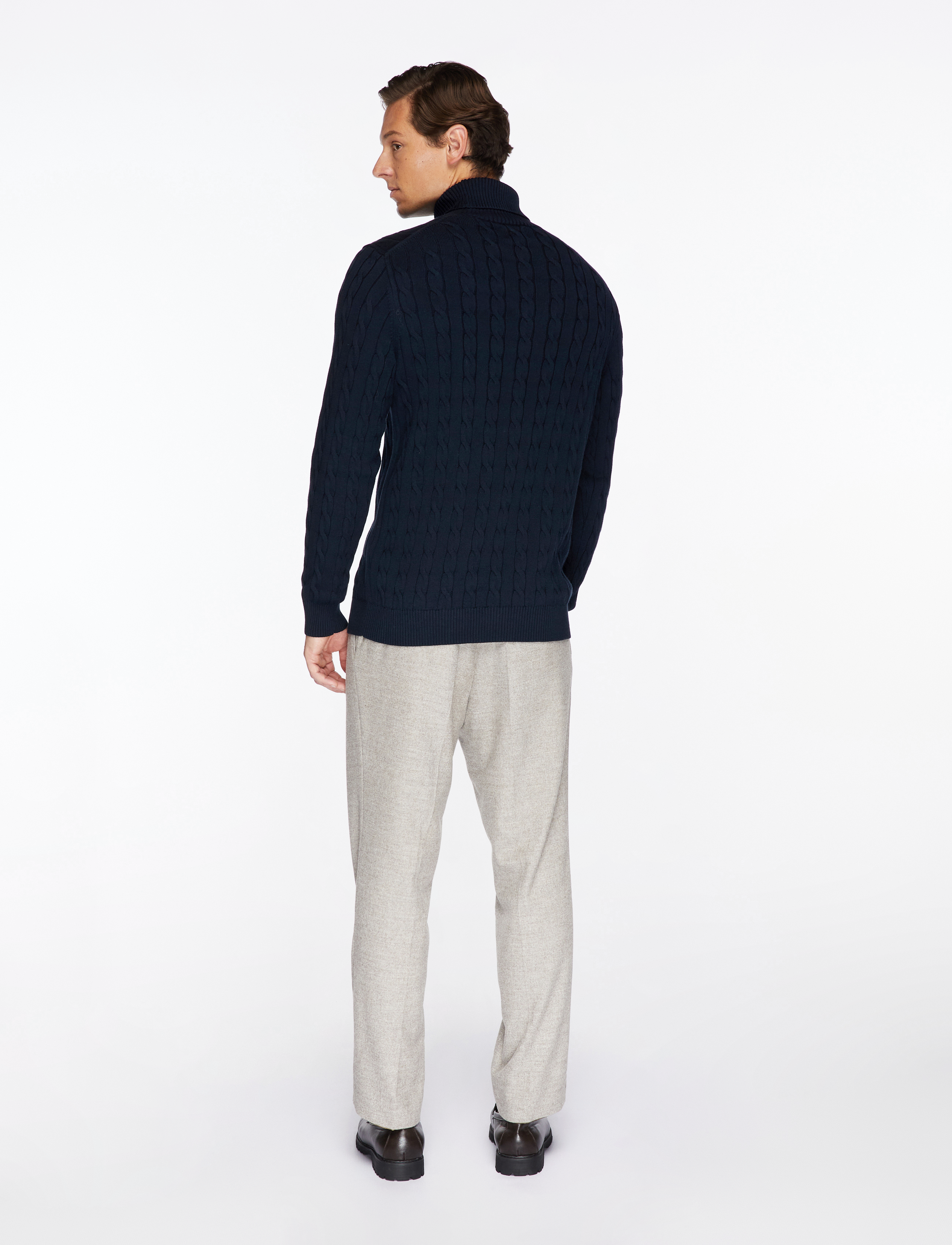 Gant - COTTON CABLE TURTLE NECK - rollkragen - evening blue - 4