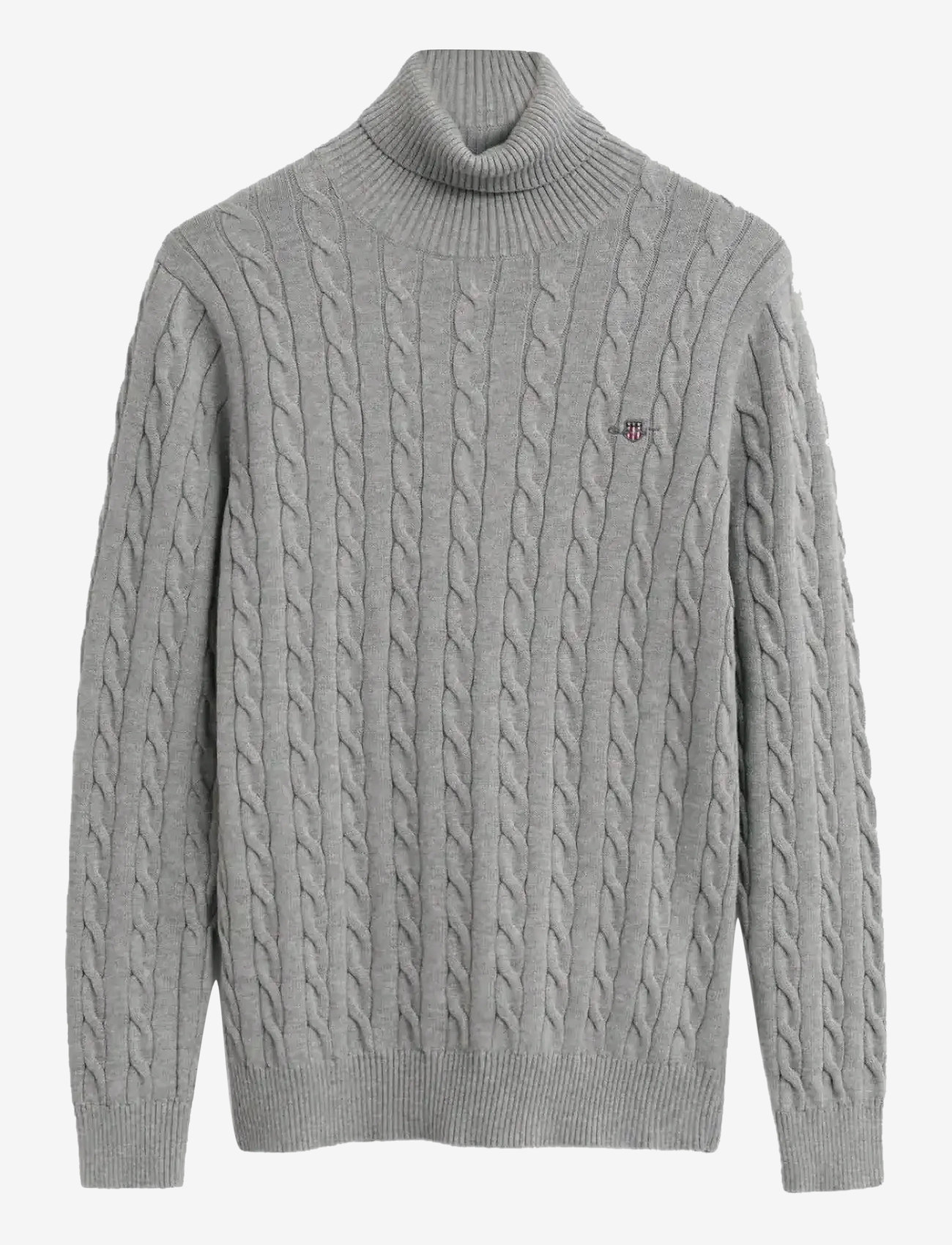 GANT - COTTON CABLE TURTLE NECK - rollkragen - grey melange - 0