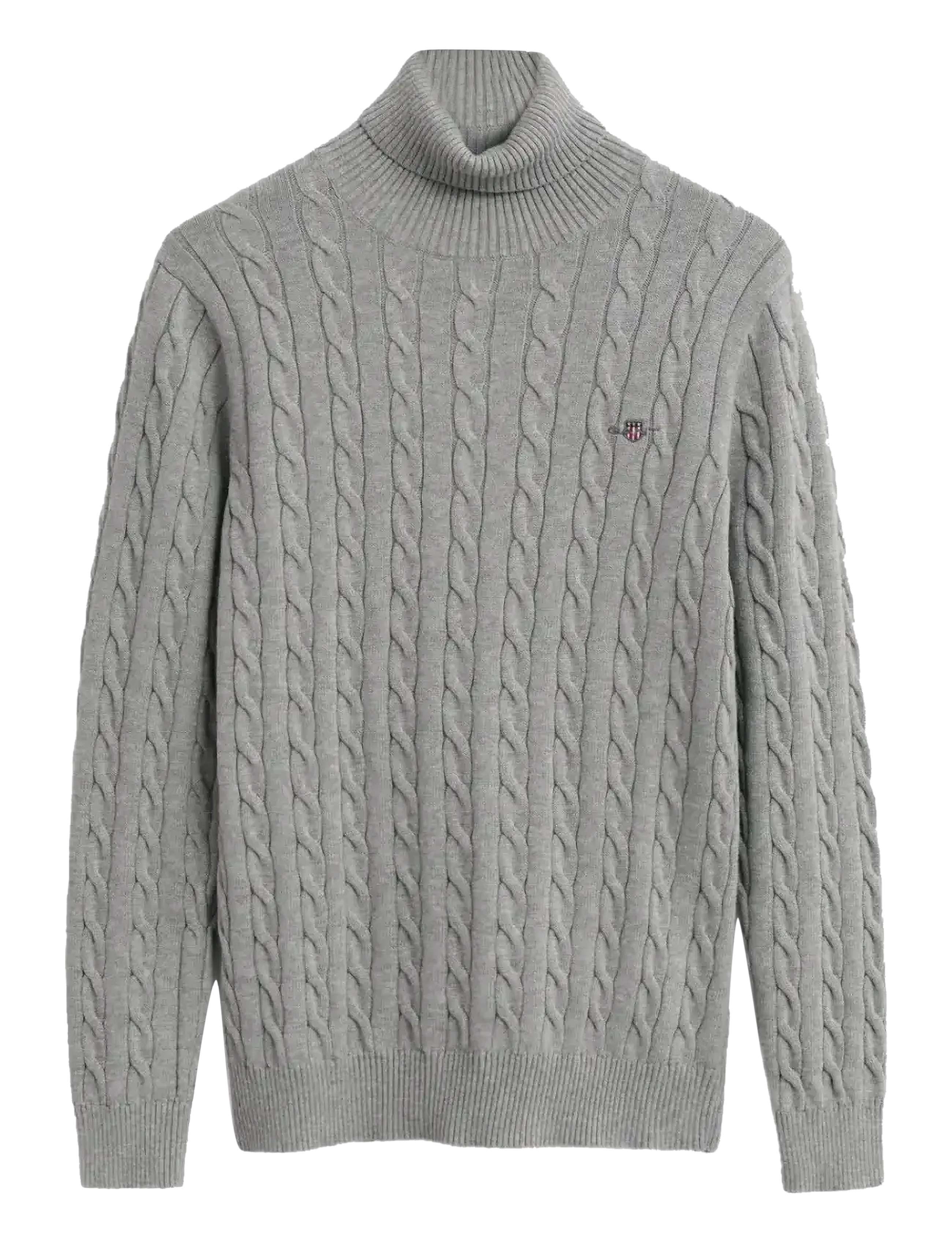 Gant - COTTON CABLE TURTLE NECK - poolokaulus - grey melange - 0