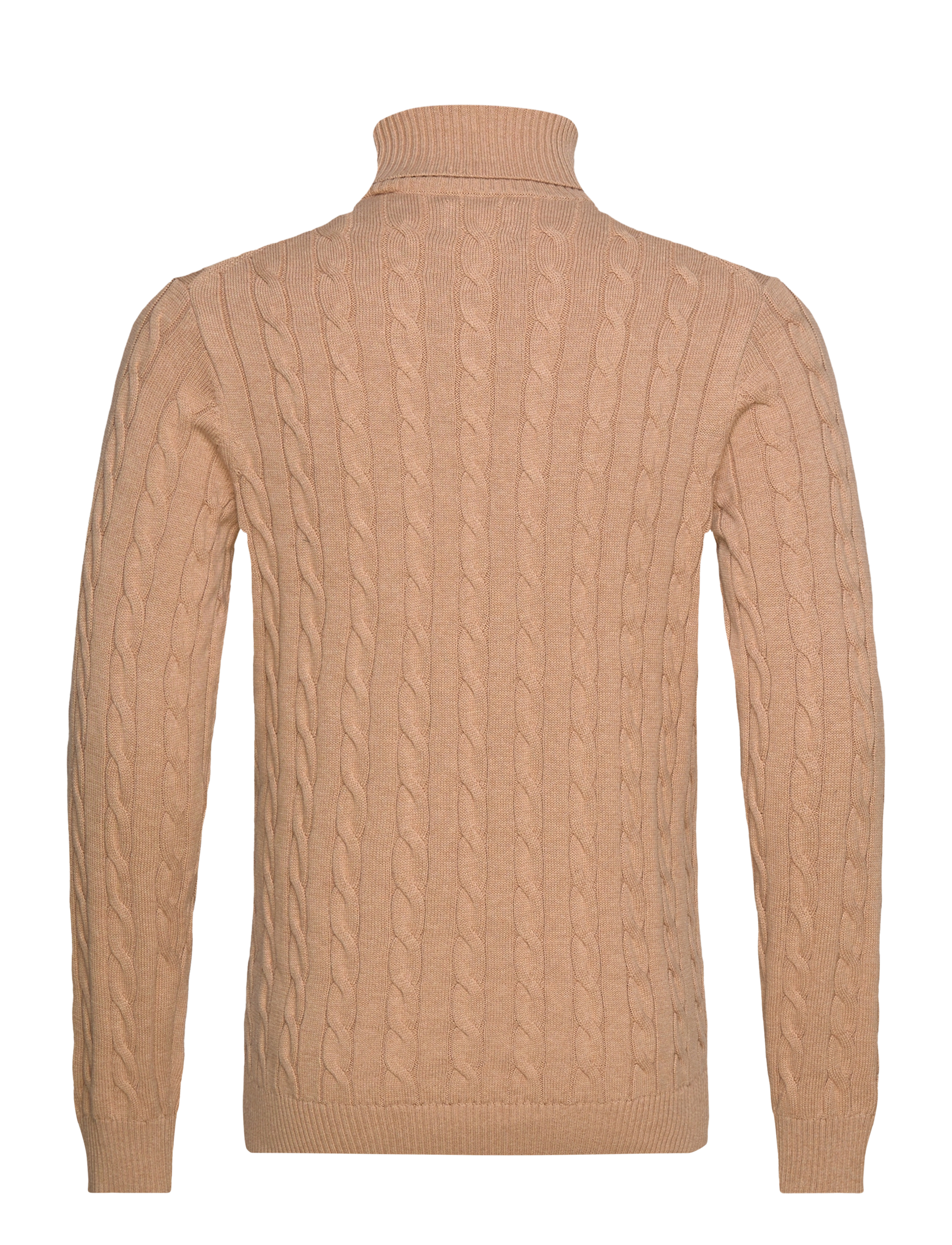 Gant - COTTON CABLE TURTLE NECK - polokrage - khaki melange - 2