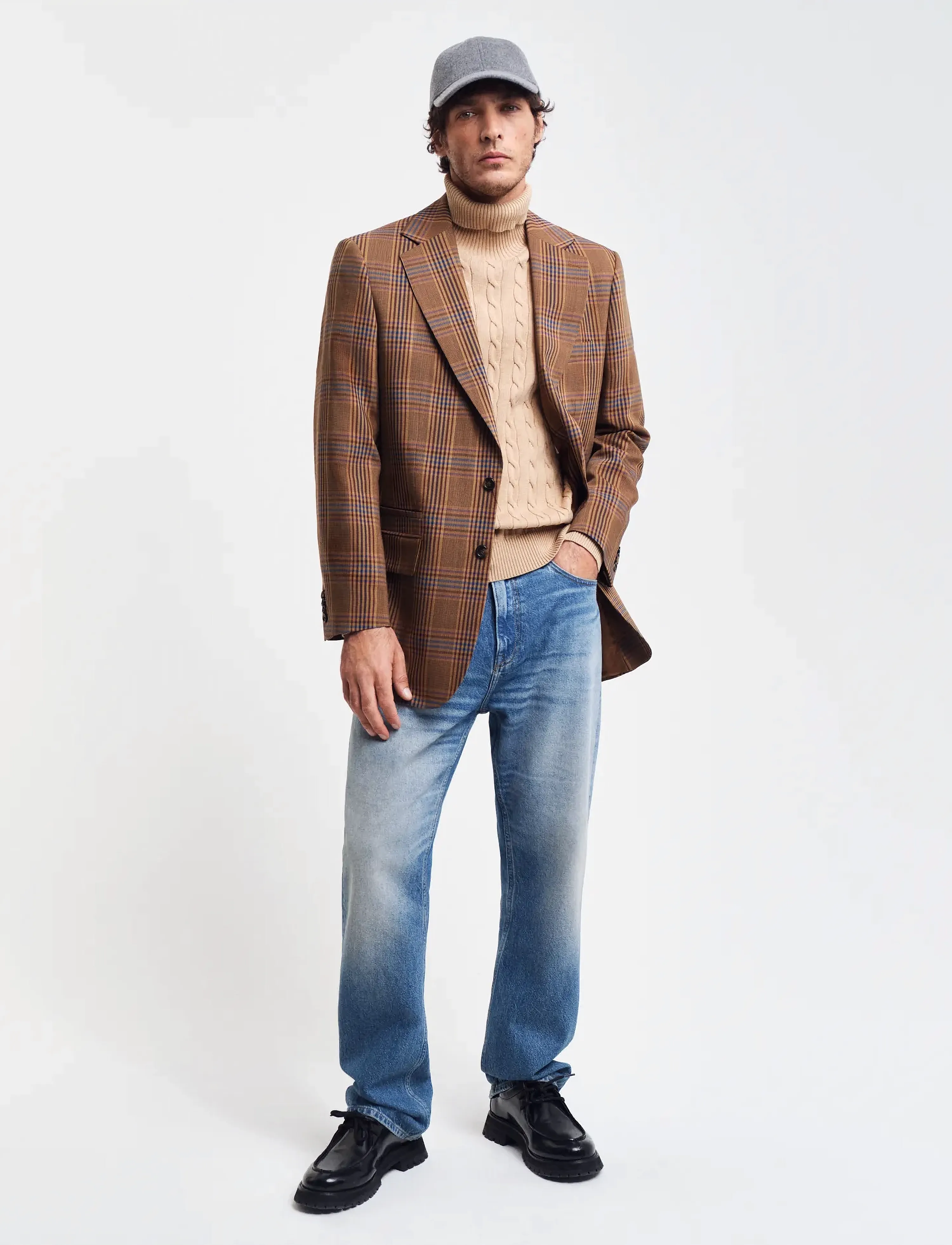 Gant - COTTON CABLE TURTLE NECK - polokrage - khaki melange - 5